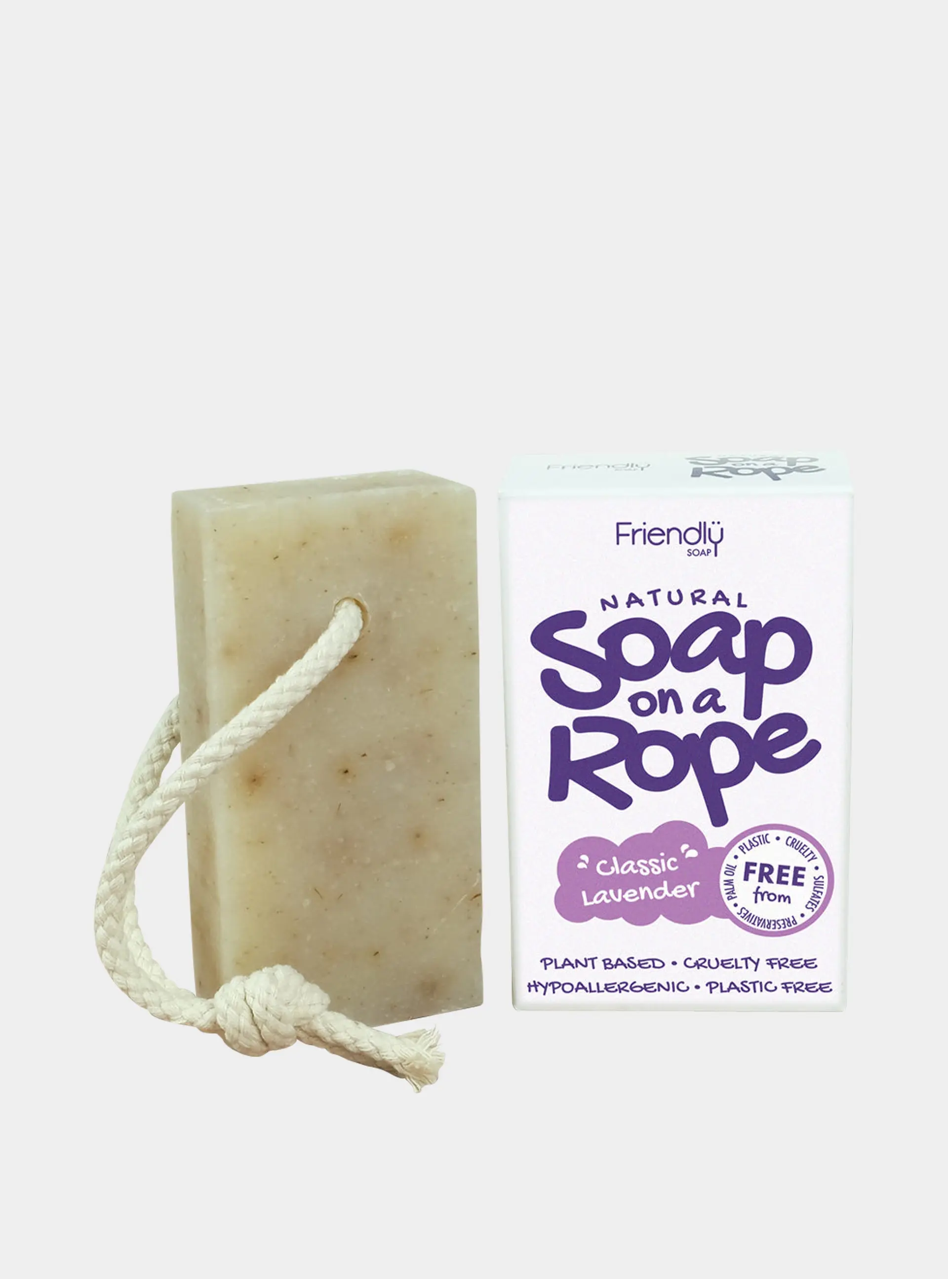 Natural Soap On A Rope - 'Classic' Lavender 125g