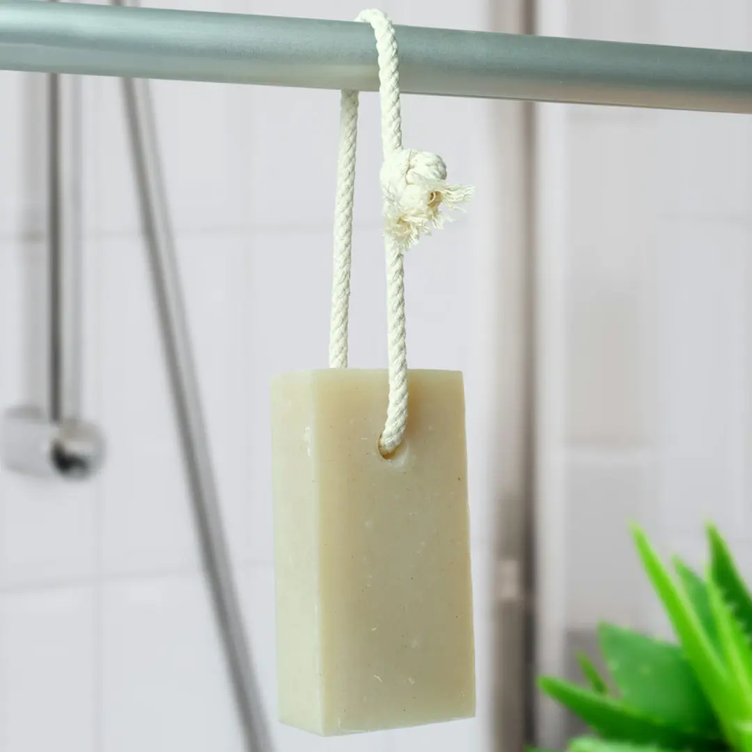 Natural Soap On A Rope - 'Soothing' Aloe Vera 125g - Image 2