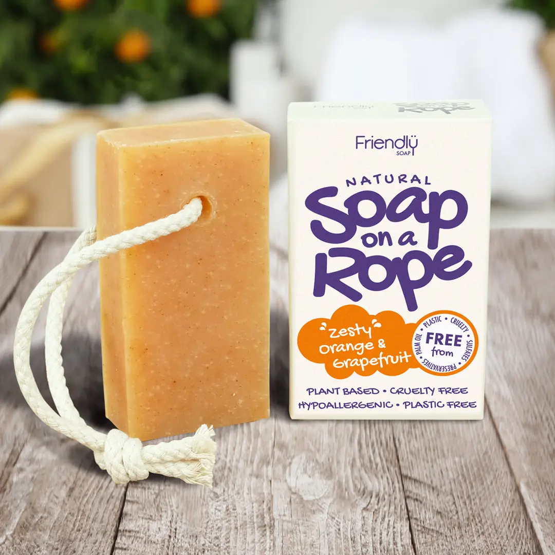 Natural Soap On A Rope - 'Zesty' Orange & Grapefruit 125g - Image 4