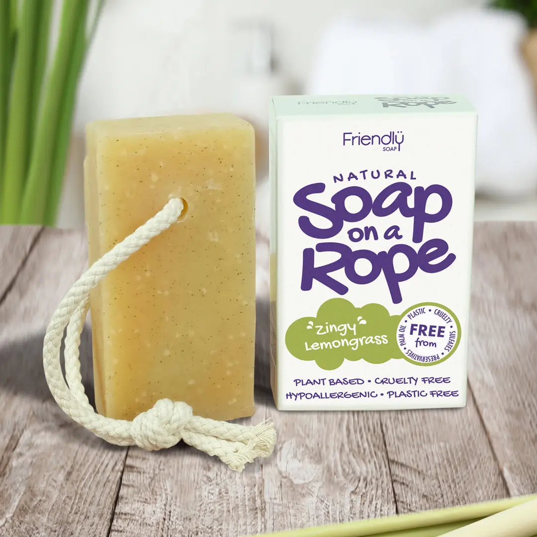 Natural Soap On A Rope - 'Zingy' Lemongrass 125g - Image 4