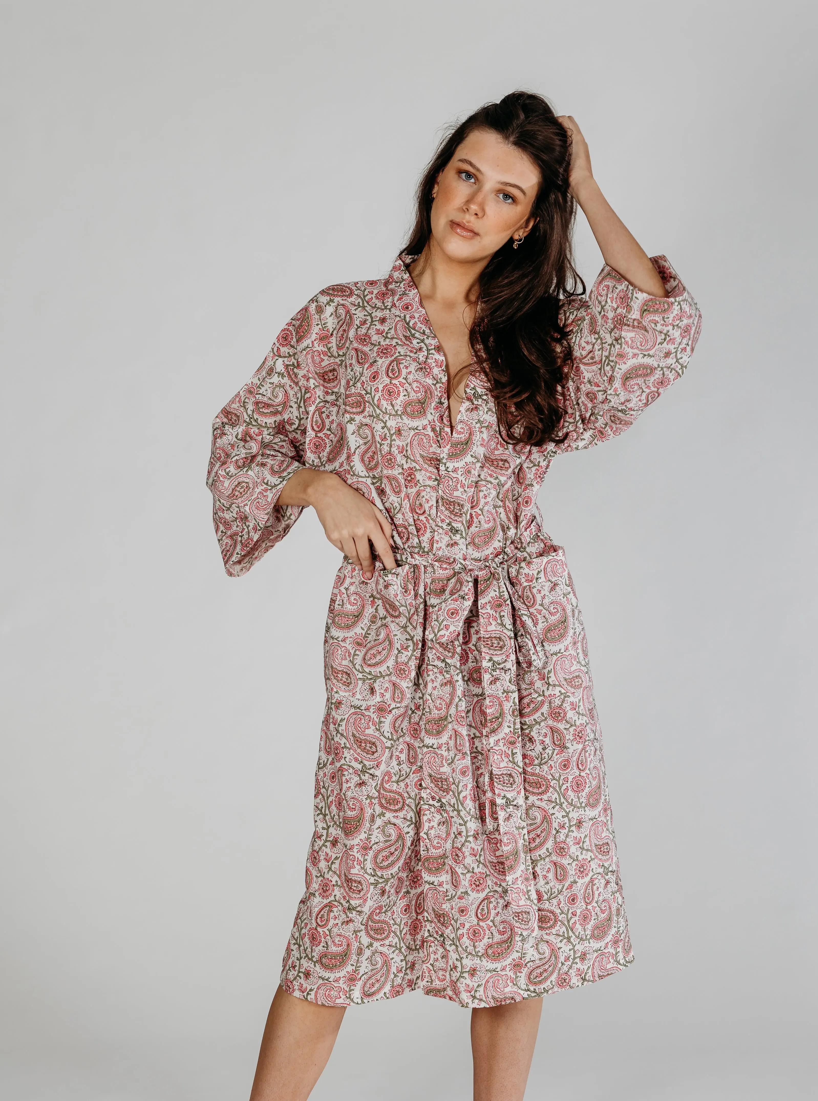 Navi Block Printed Robe