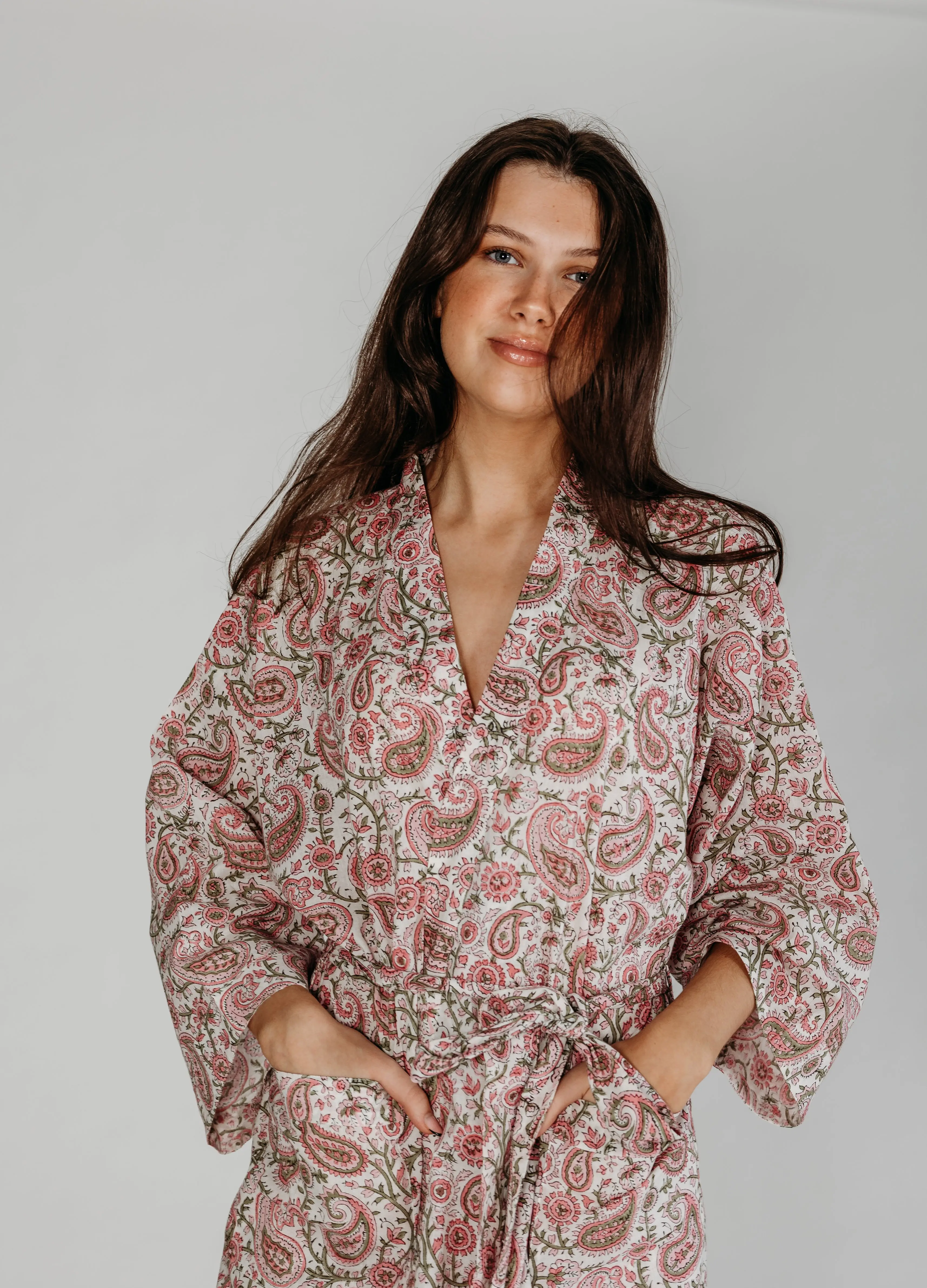 Navi Block Printed Robe - Image 4