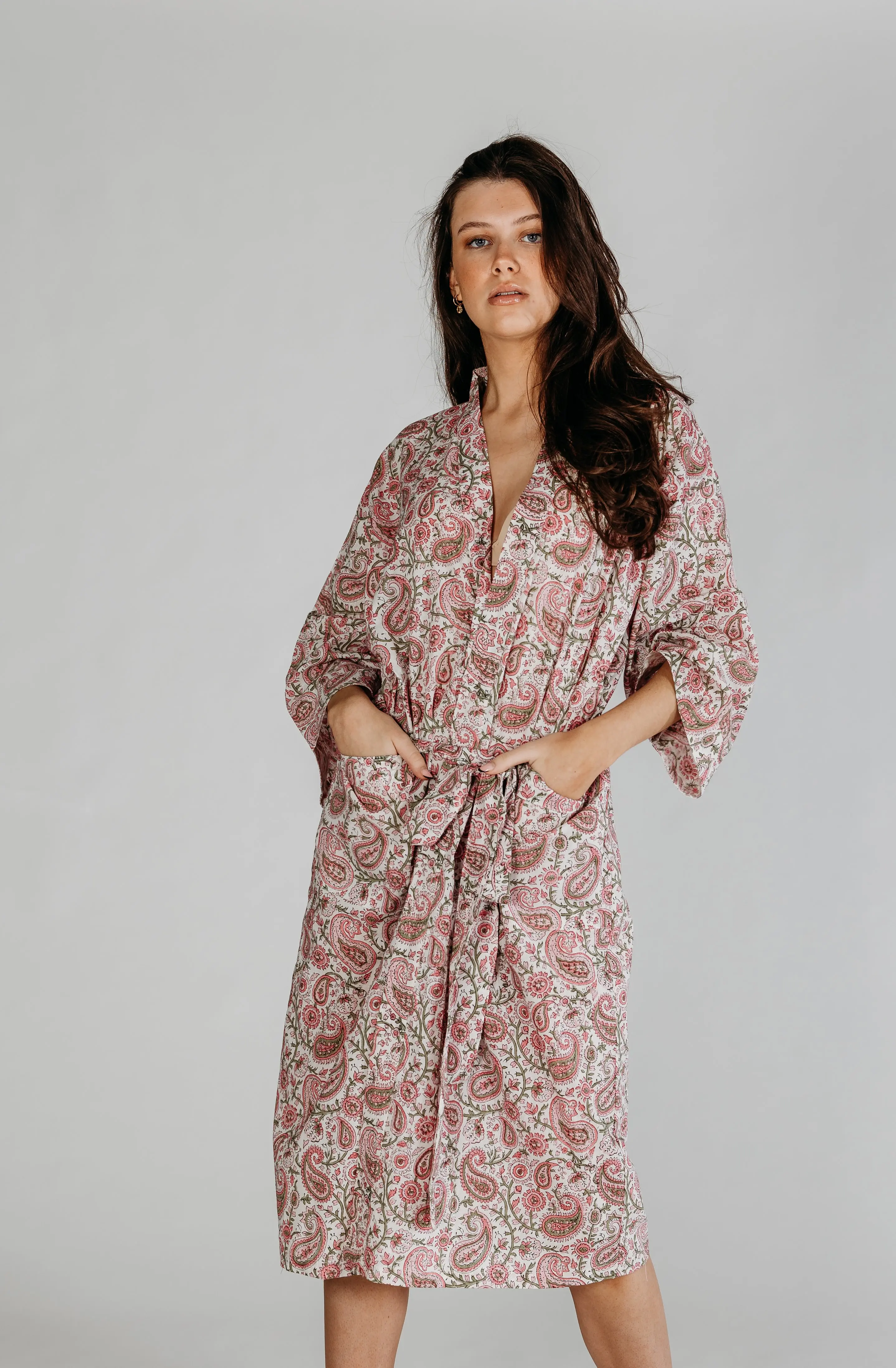 Navi Block Printed Robe - Image 5