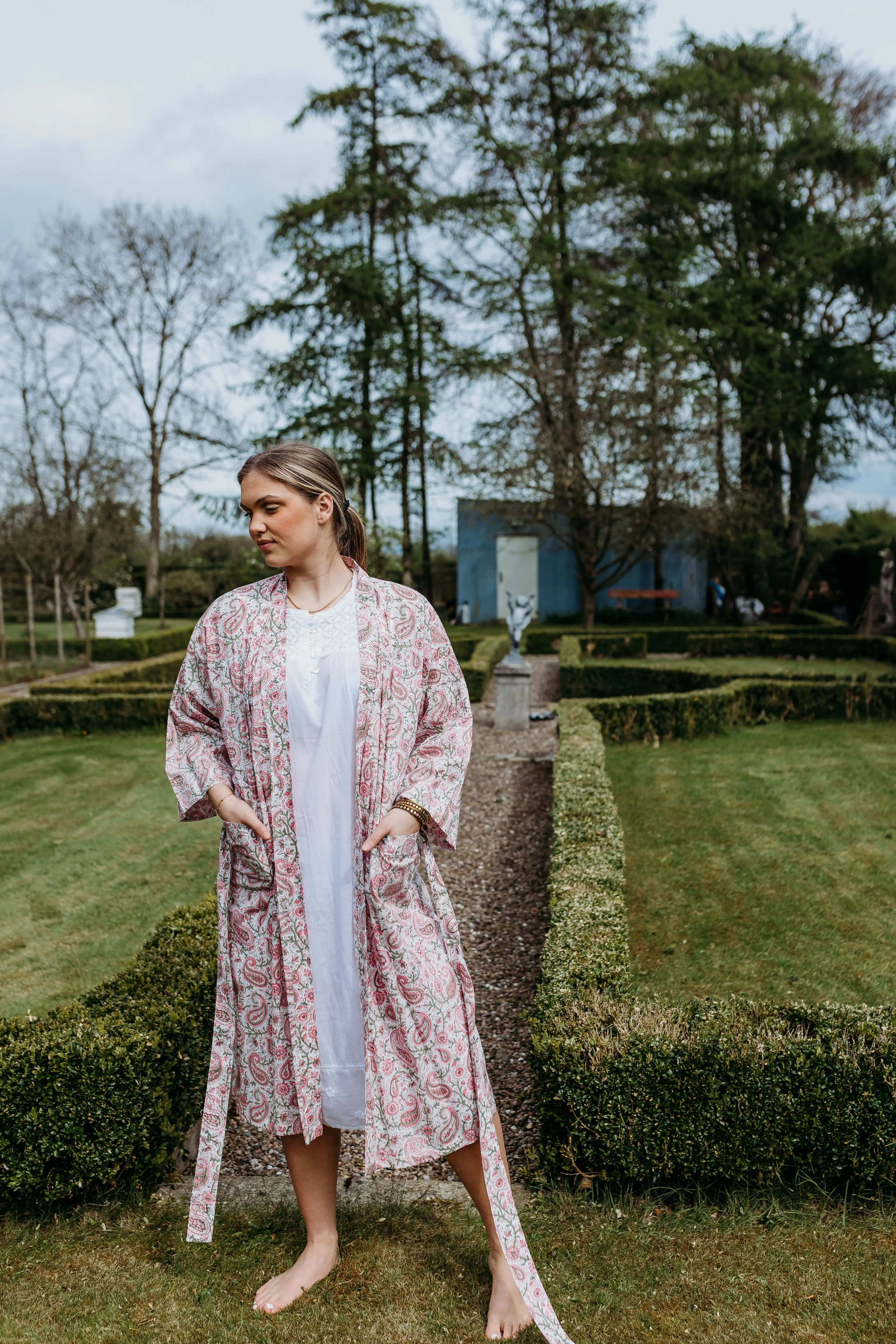 Navi Block Printed Robe - Image 7