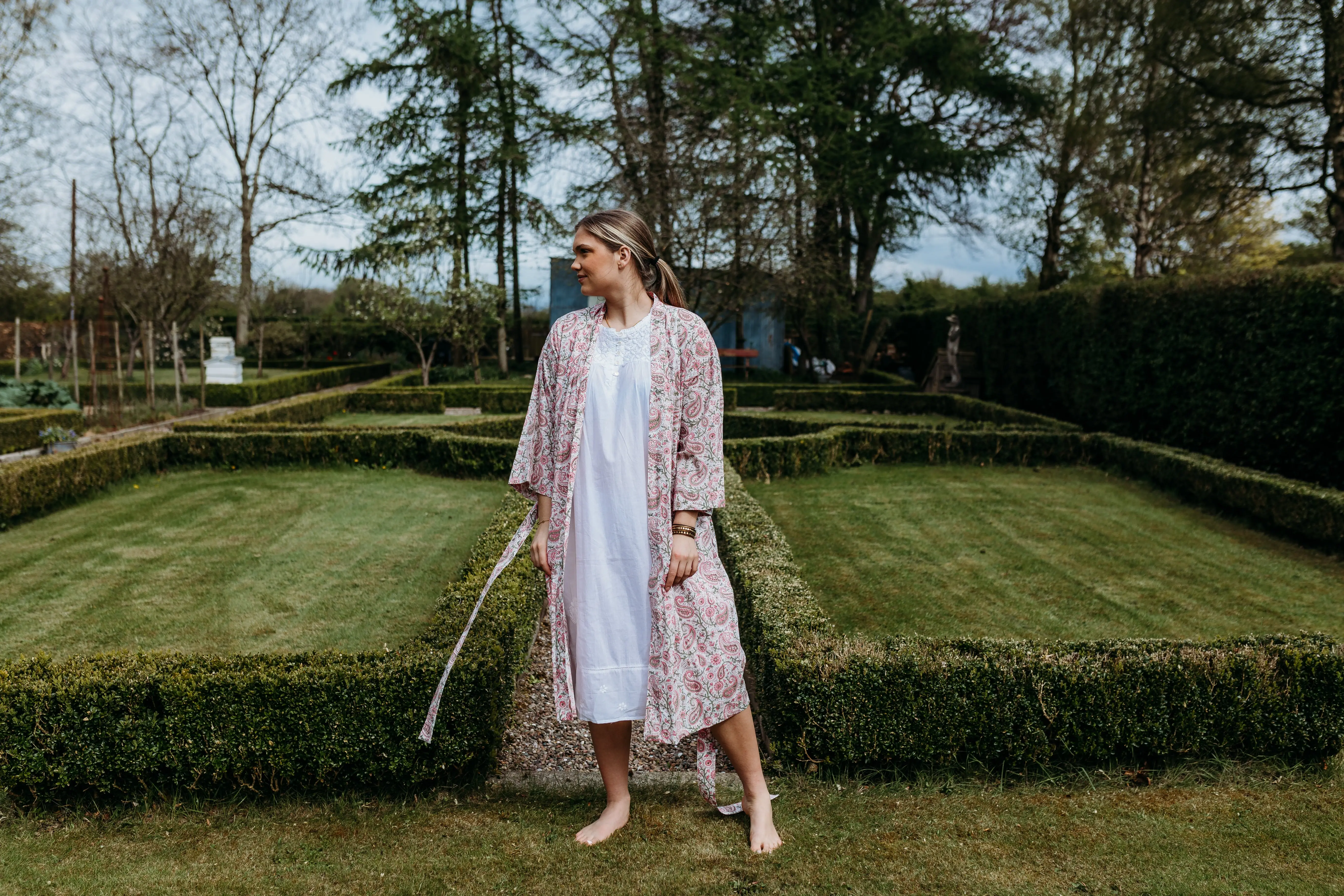 Navi Block Printed Robe - Image 9