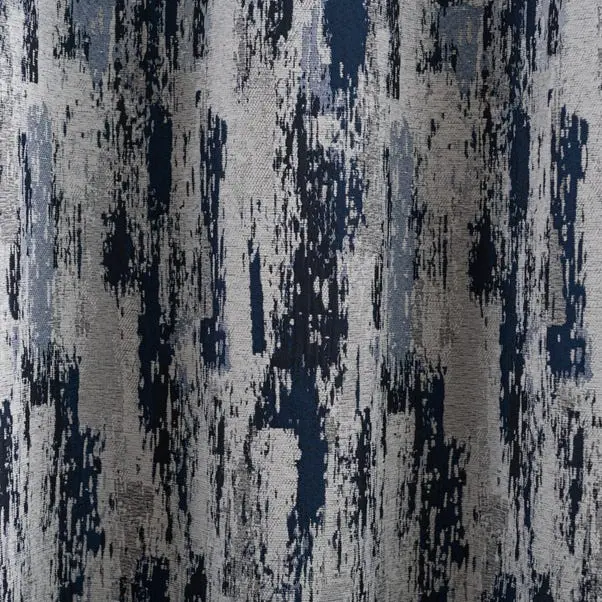Navy Abstract Global Eyelet Curtains - Image 3