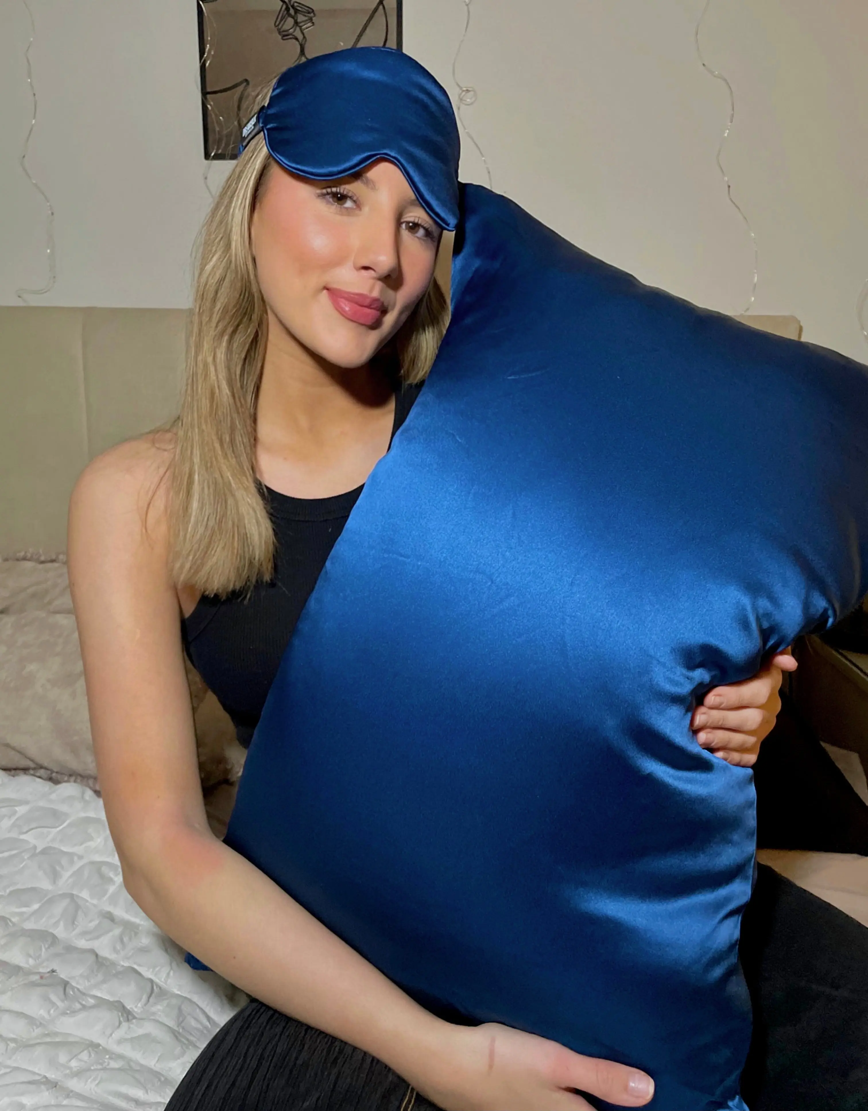 Navy Blue Silk Pillowcase - Standard - Image 2