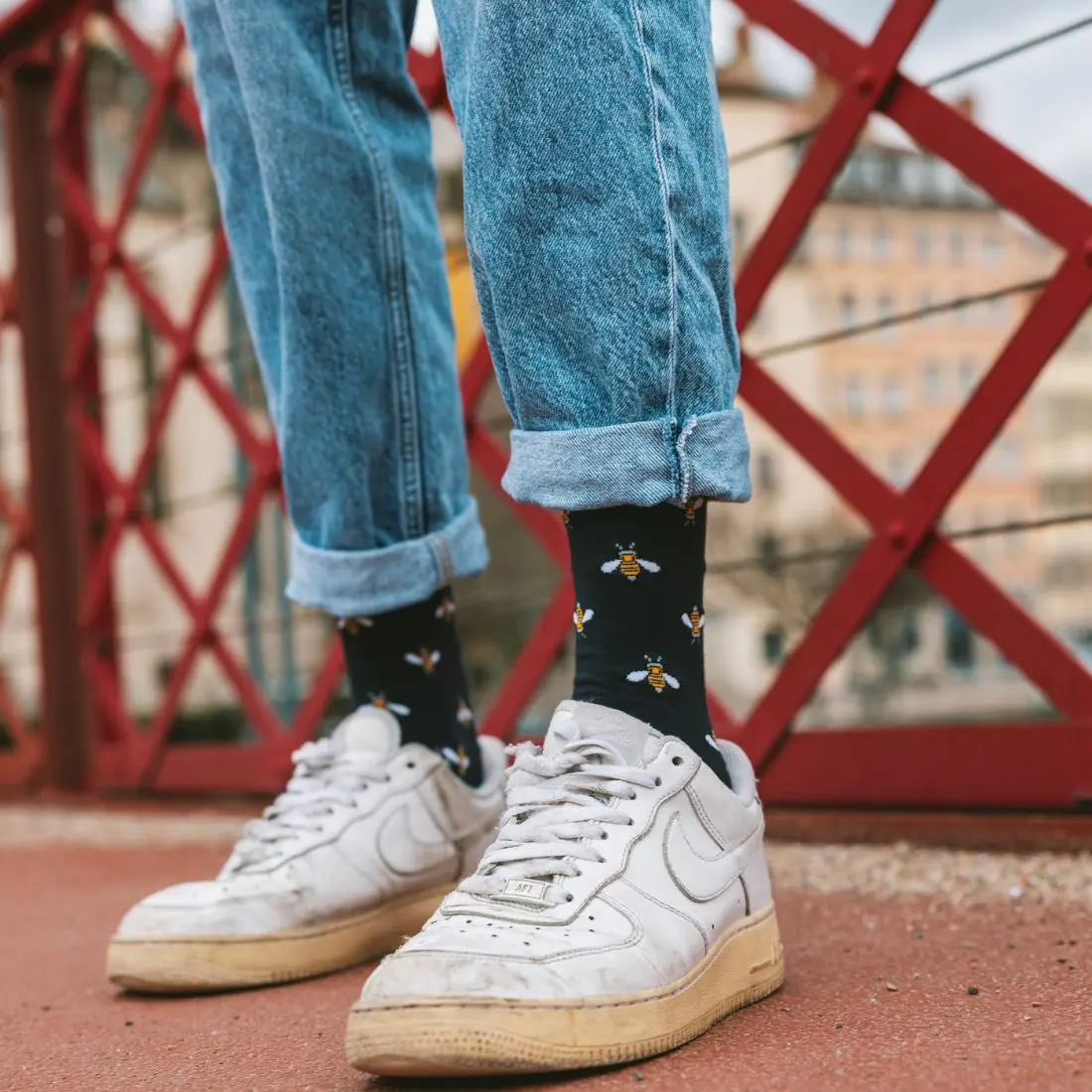 Navy Bumblebee Bamboo Socks - Image 2