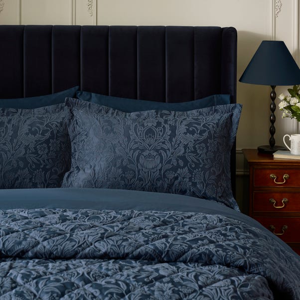 Navy Dorma Winchester Duvet Cover and Pillowcase Set - Image 2