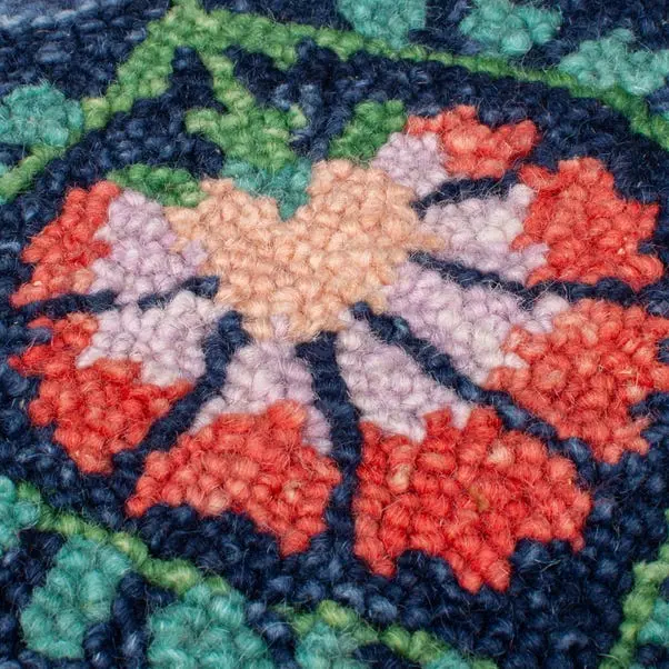 Navy Hani Floral Washable Rug - Image 2