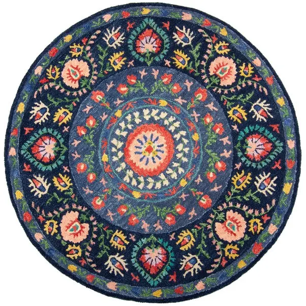 Navy Hani Floral Washable Rug - Image 5