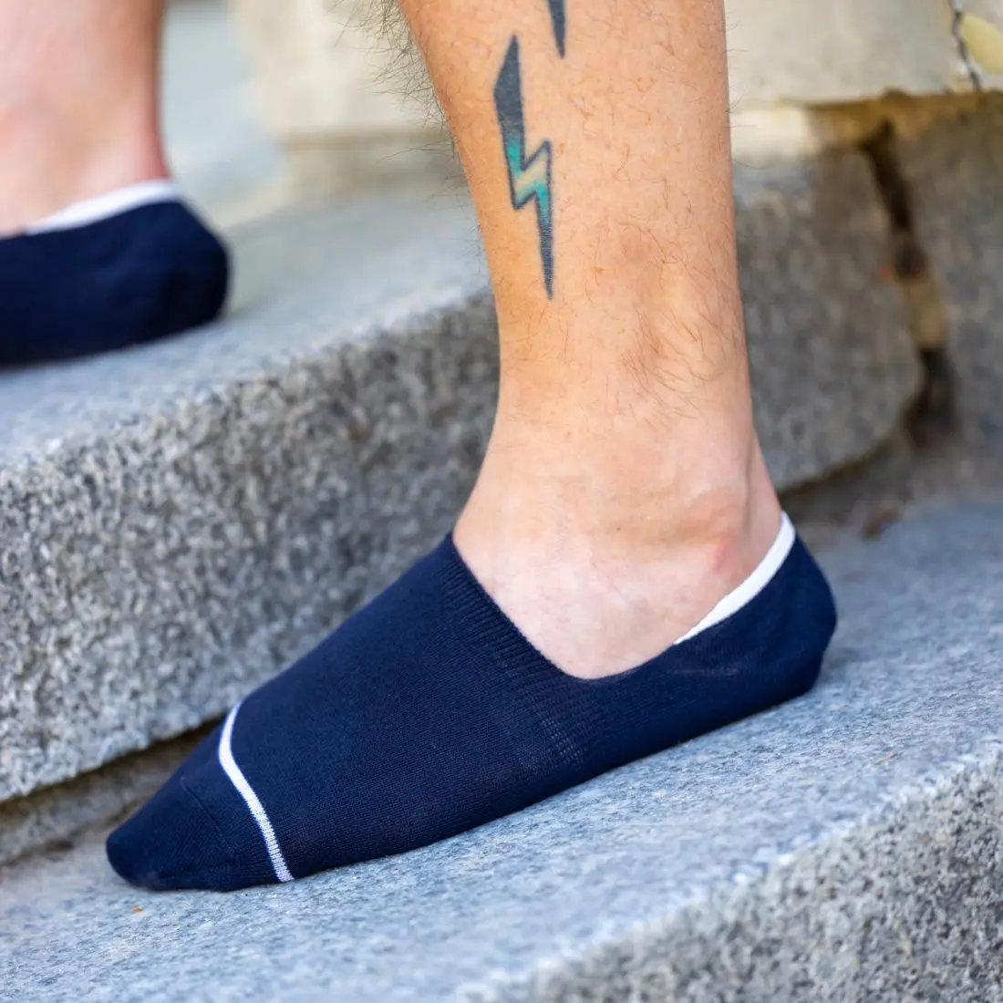 Navy "No-Show" Bamboo Socks - Image 2