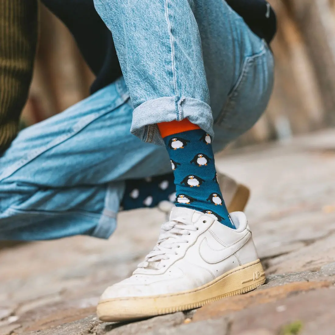 Navy Penguin Bamboo Socks - Image 2