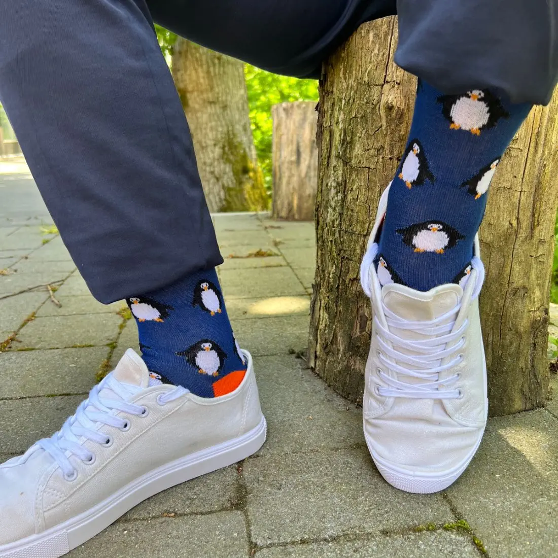 Navy Penguin Bamboo Socks - Image 3