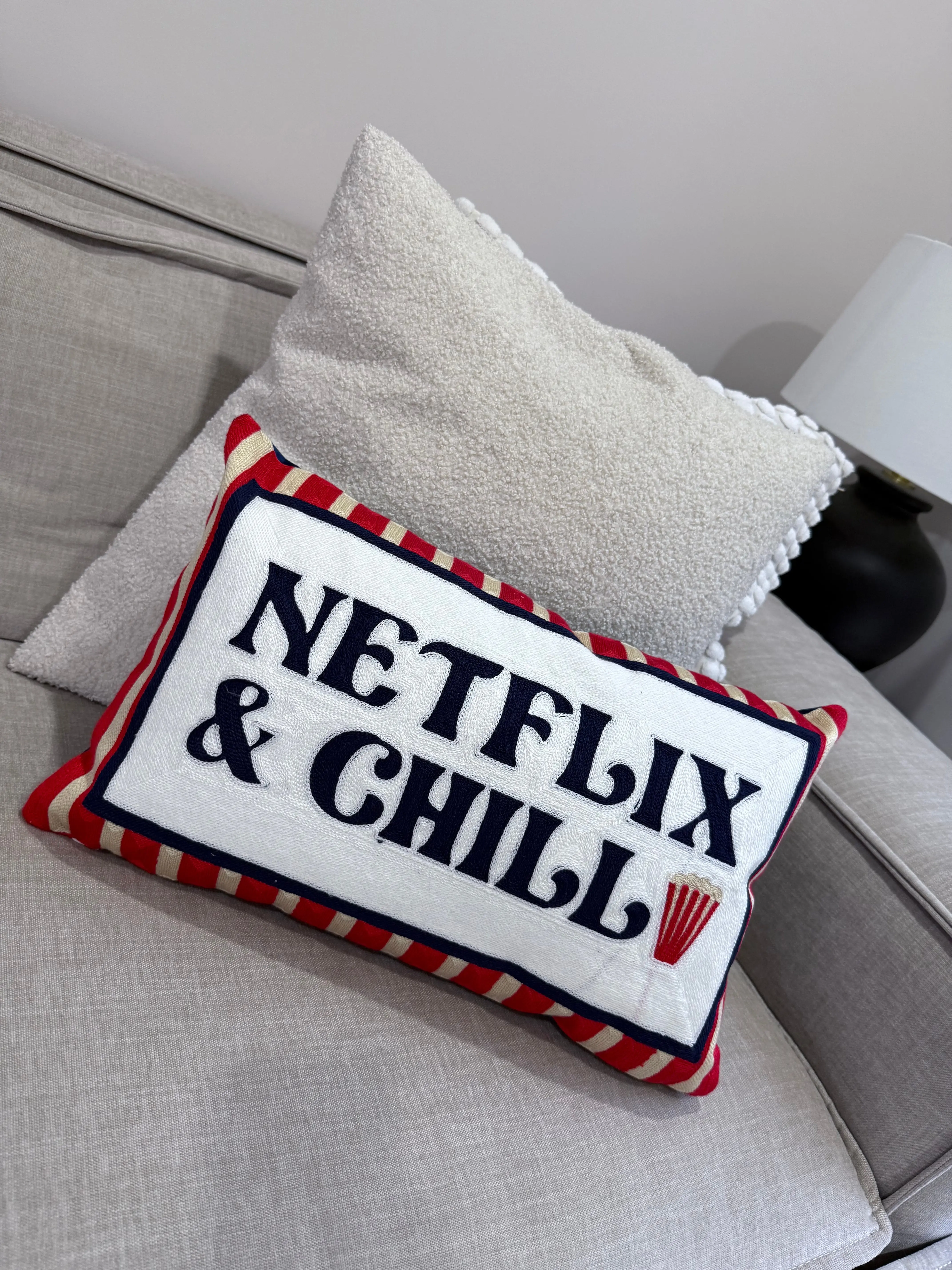 Netflix & Chill Needlepoint Cushion - Image 3