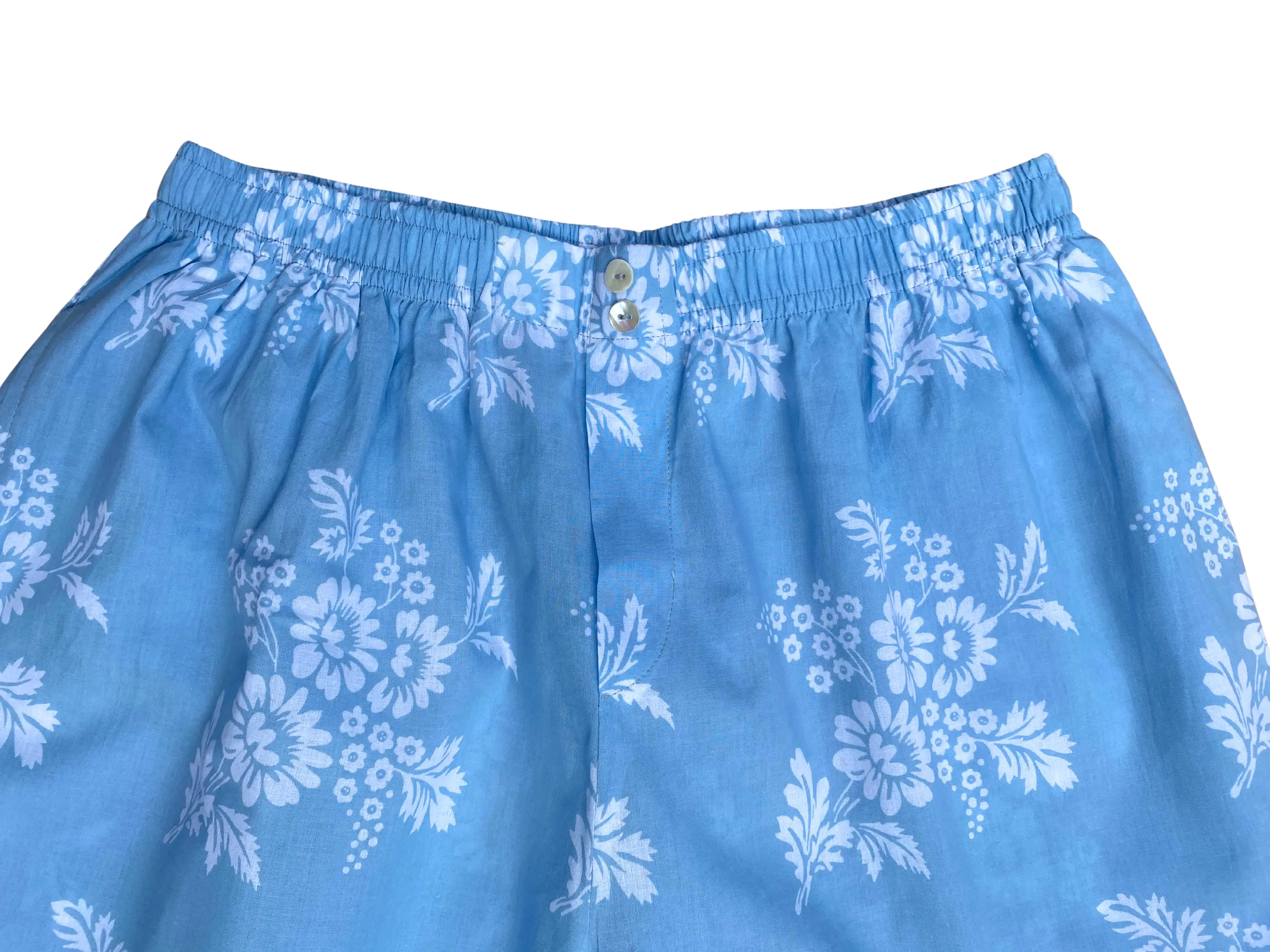 Marguerite Boxer Shorts, Organic Cotton, blue/white print - Image 3