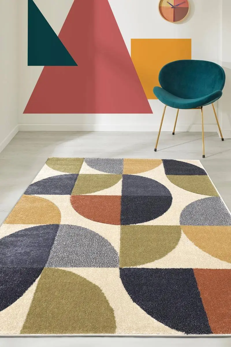 Newport Geometric Rug – Bold Multicolour Design - Image 4