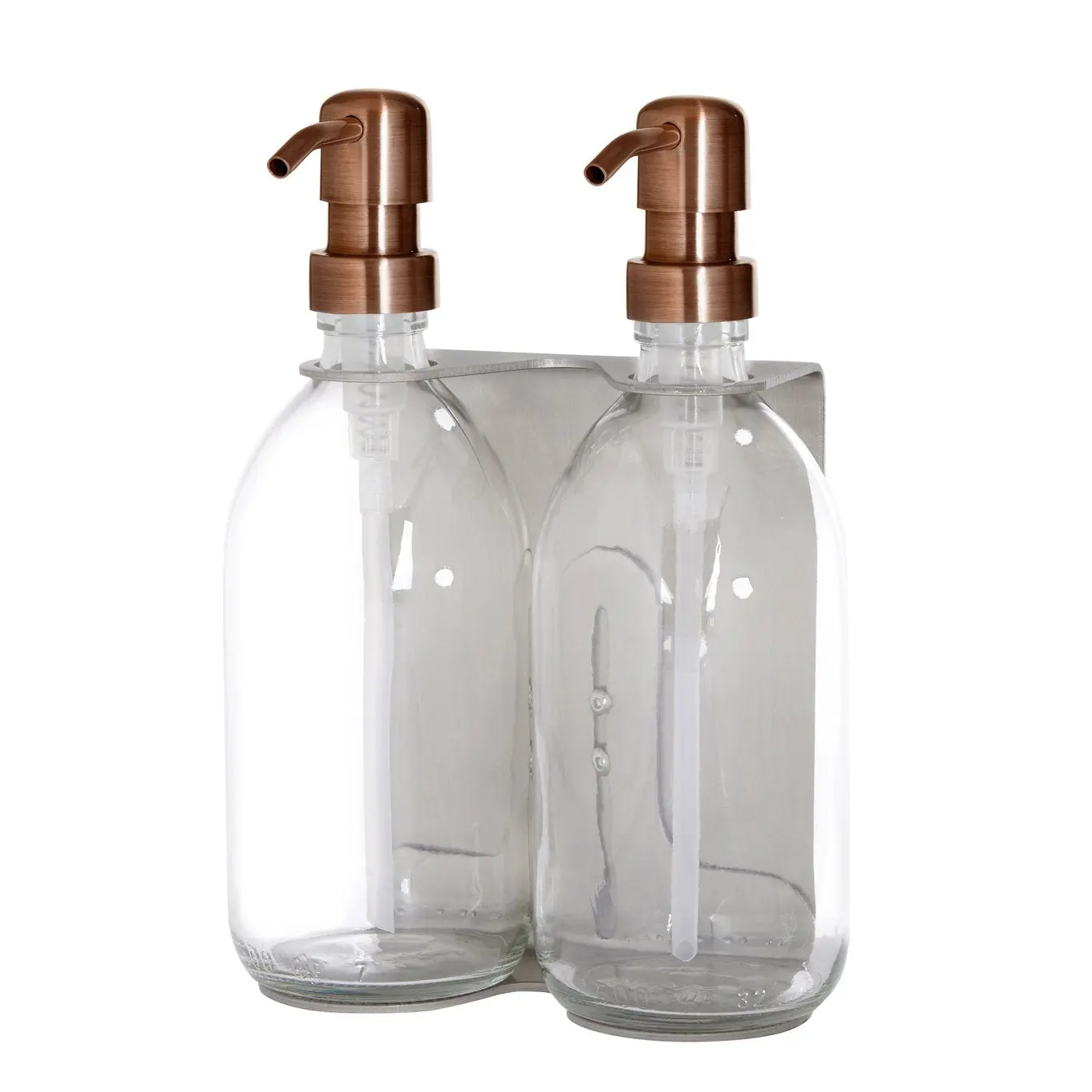 Nickel Double Wall Mounted Soap Dispenser - Image 11