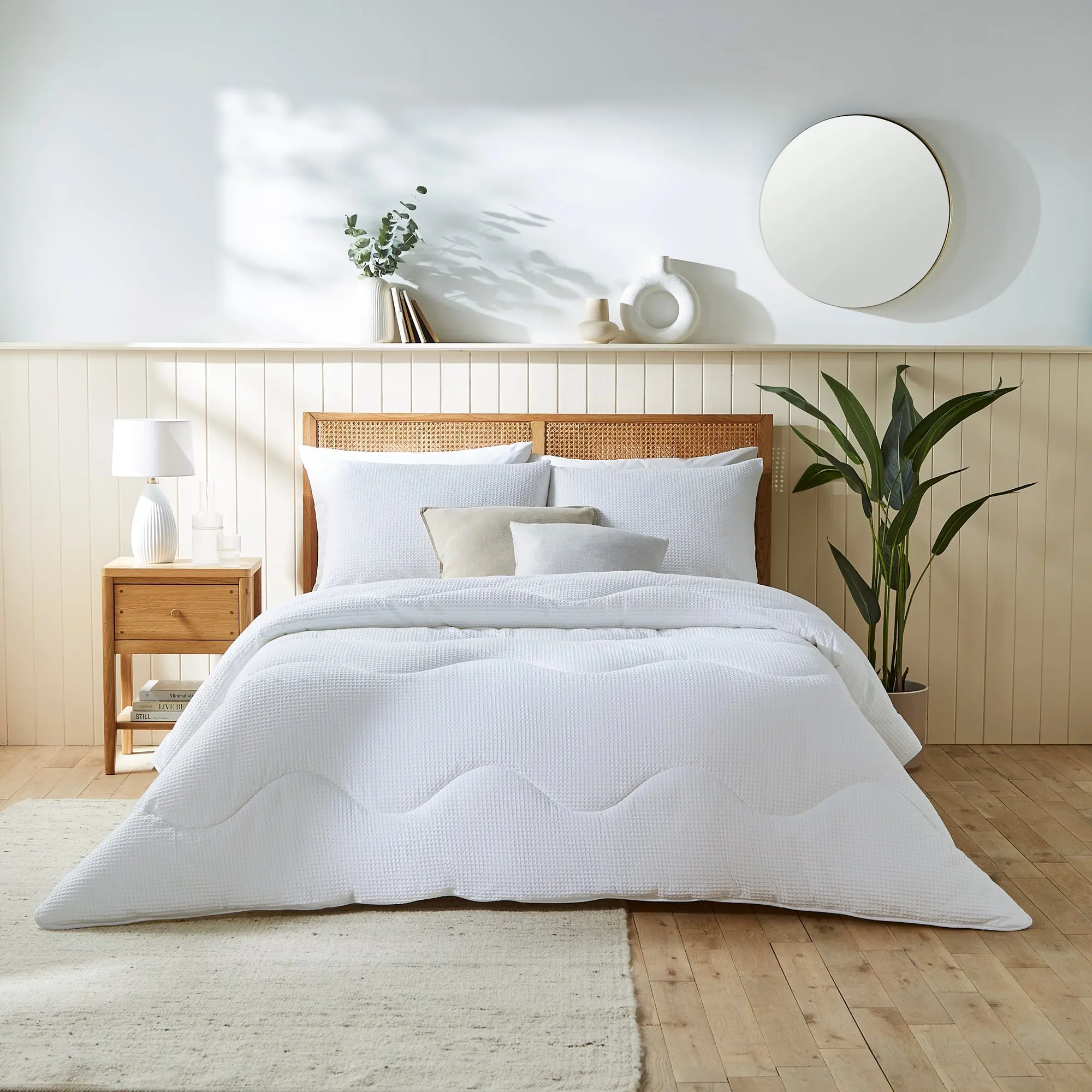 Night Lark - Natural Cotton Waffle Coverless Duvet