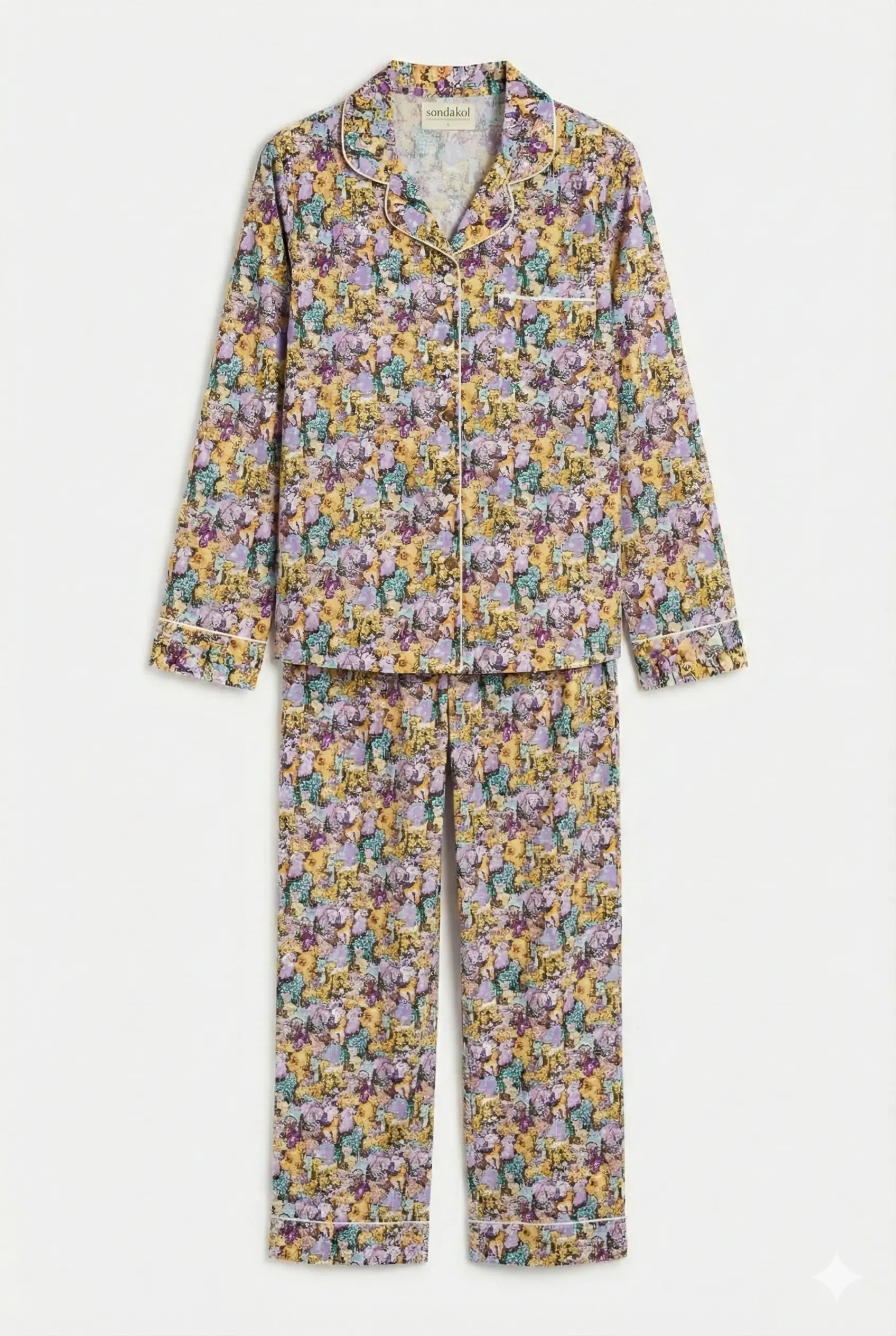 Nine Lives Women's Organic Cotton Pyjama Trouser Set