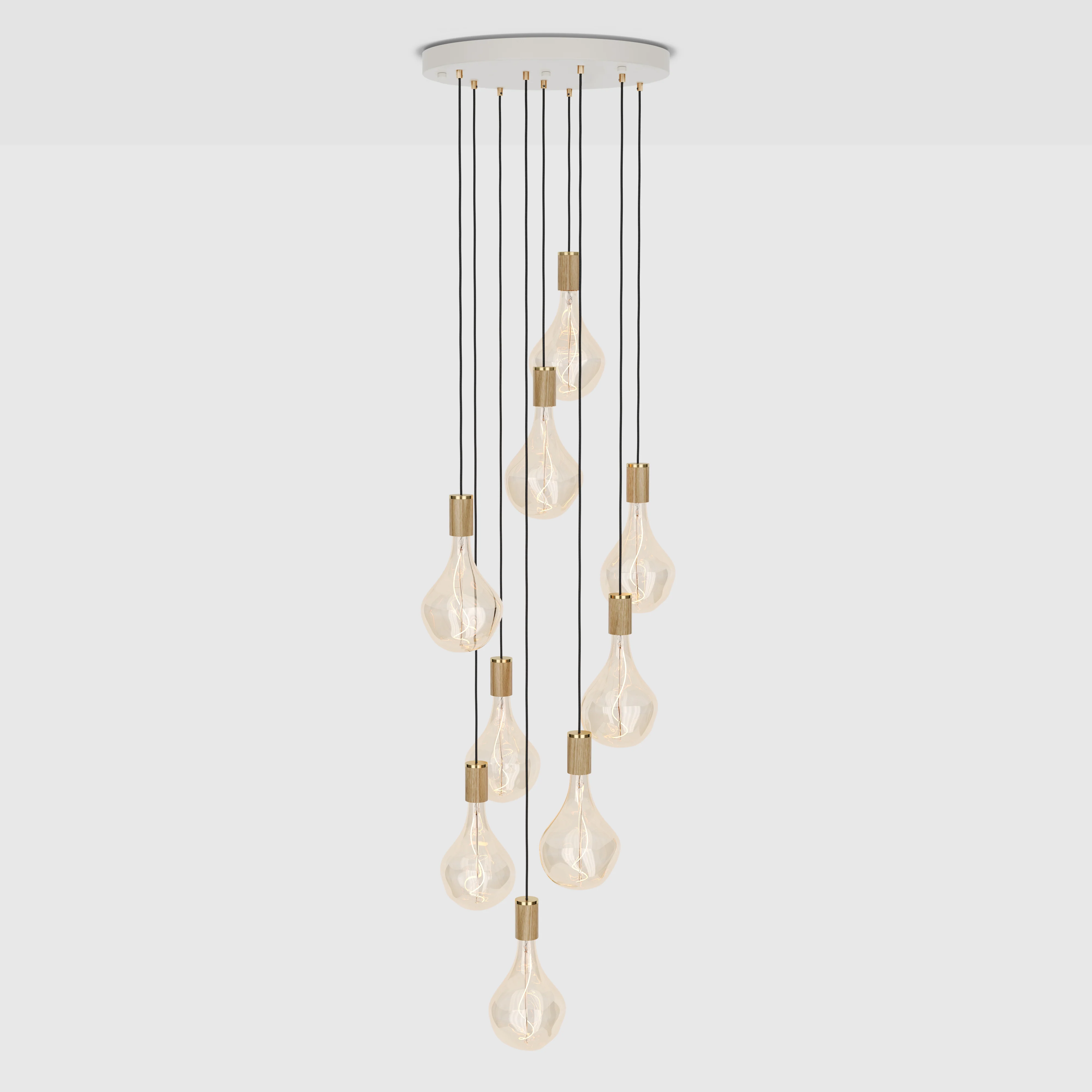 Nine Pendant in Oak + Voronoi II