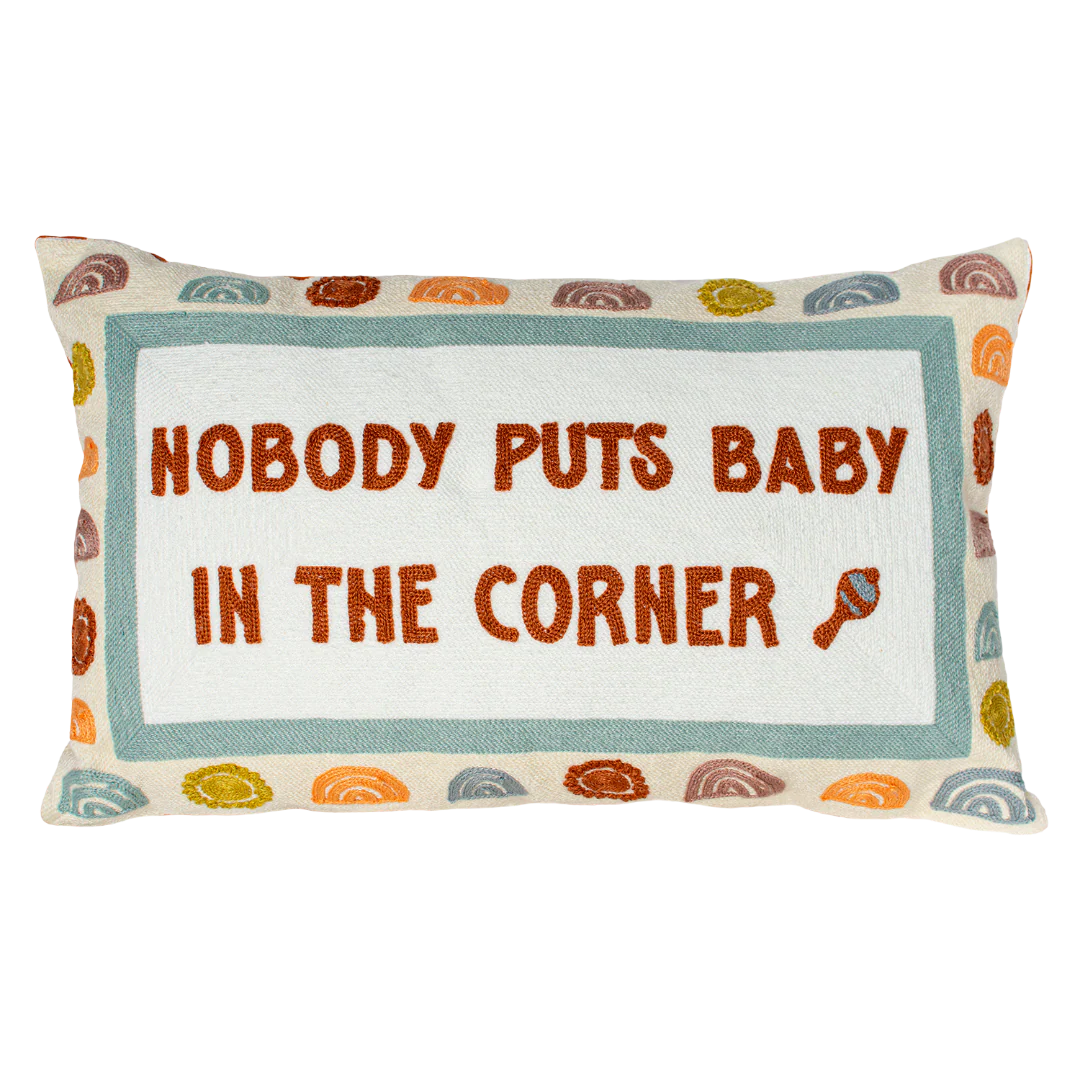 Nobody Puts Baby In The Corner Needlepoint Cushion