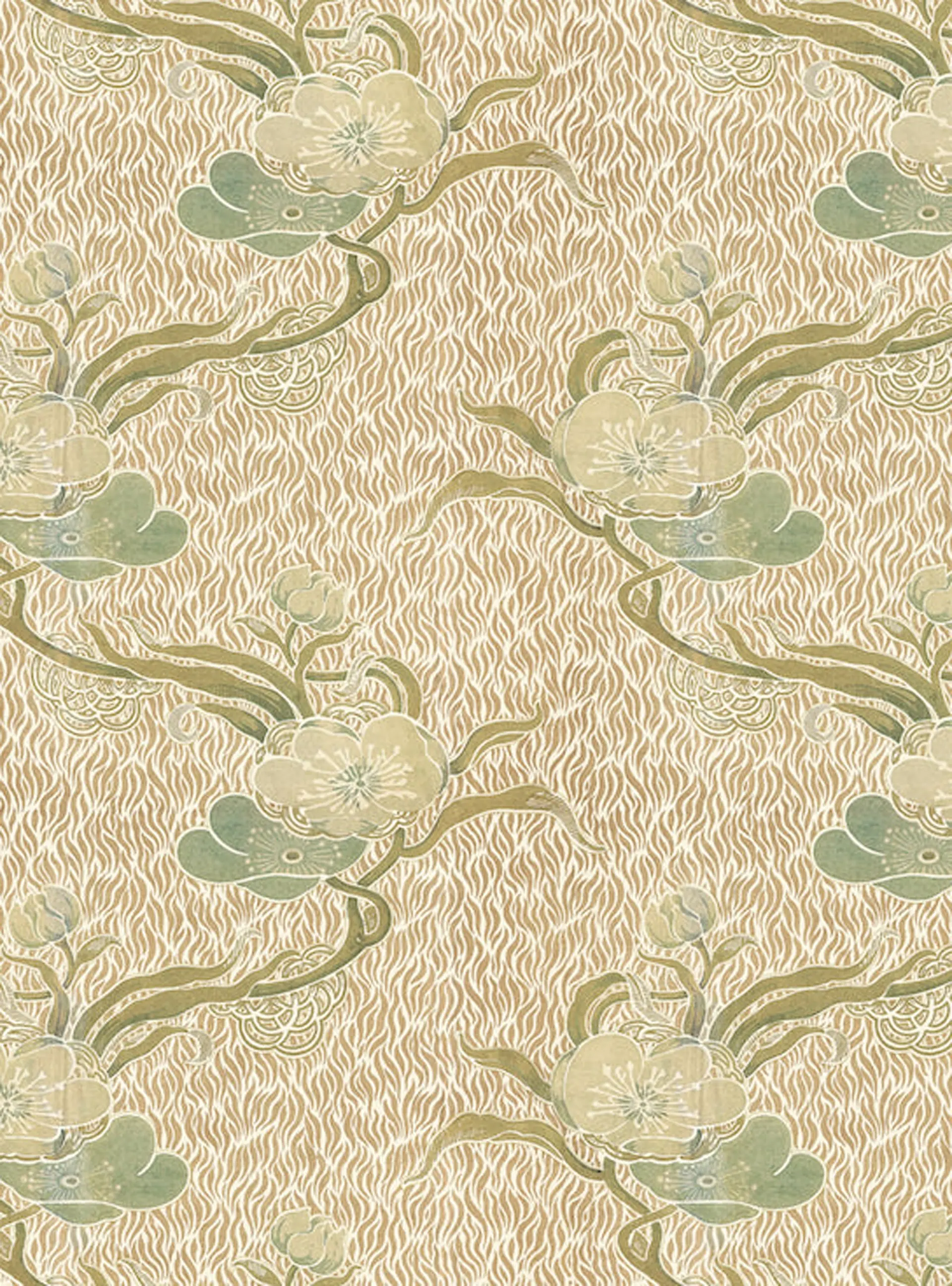 Nouveau Blossom - Gold - Wallpaper