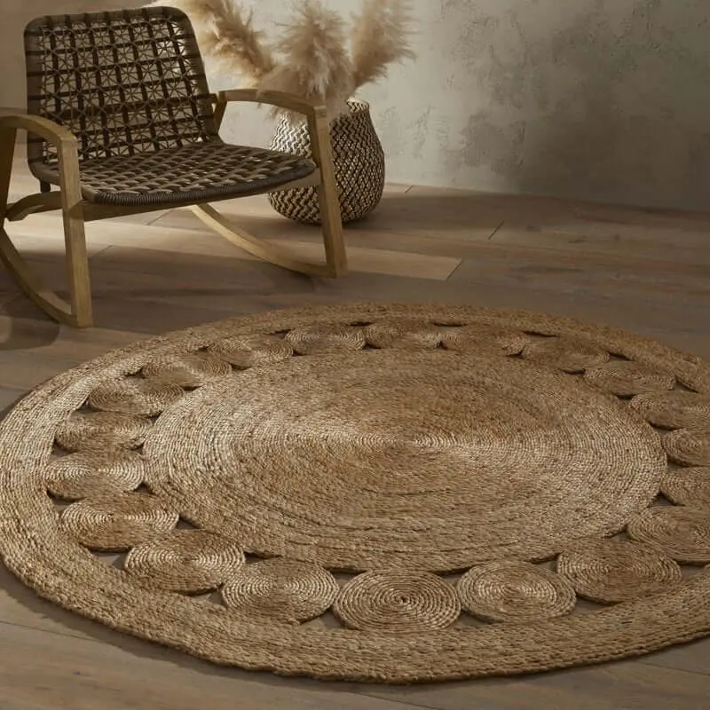 Nova Natural Circle Rug – Handwoven Round Jute Rug - Image 4