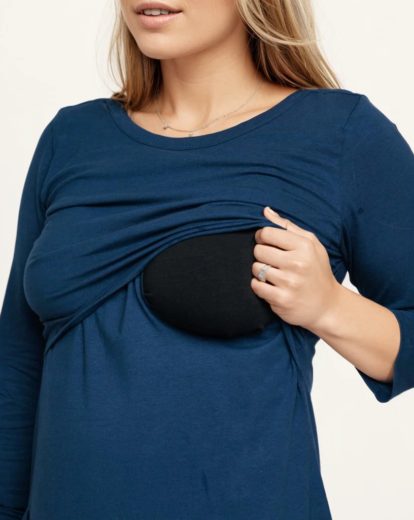Nursing tunic dress in Navy - Image 2