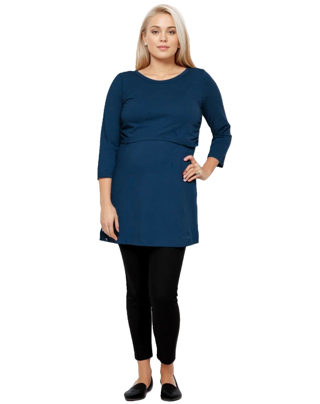 Nursing tunic dress in Navy - Image 4