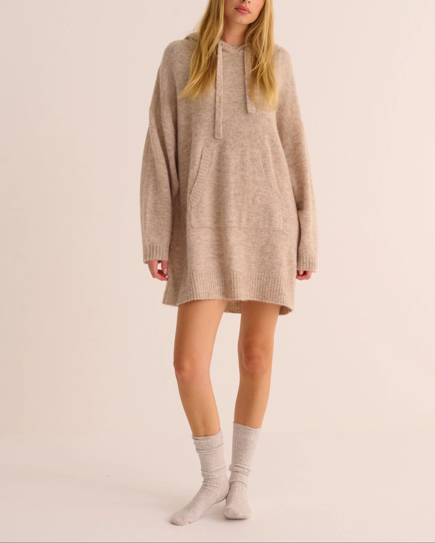 Oatmeal Alpaca Longline Jumper Dress - Image 3