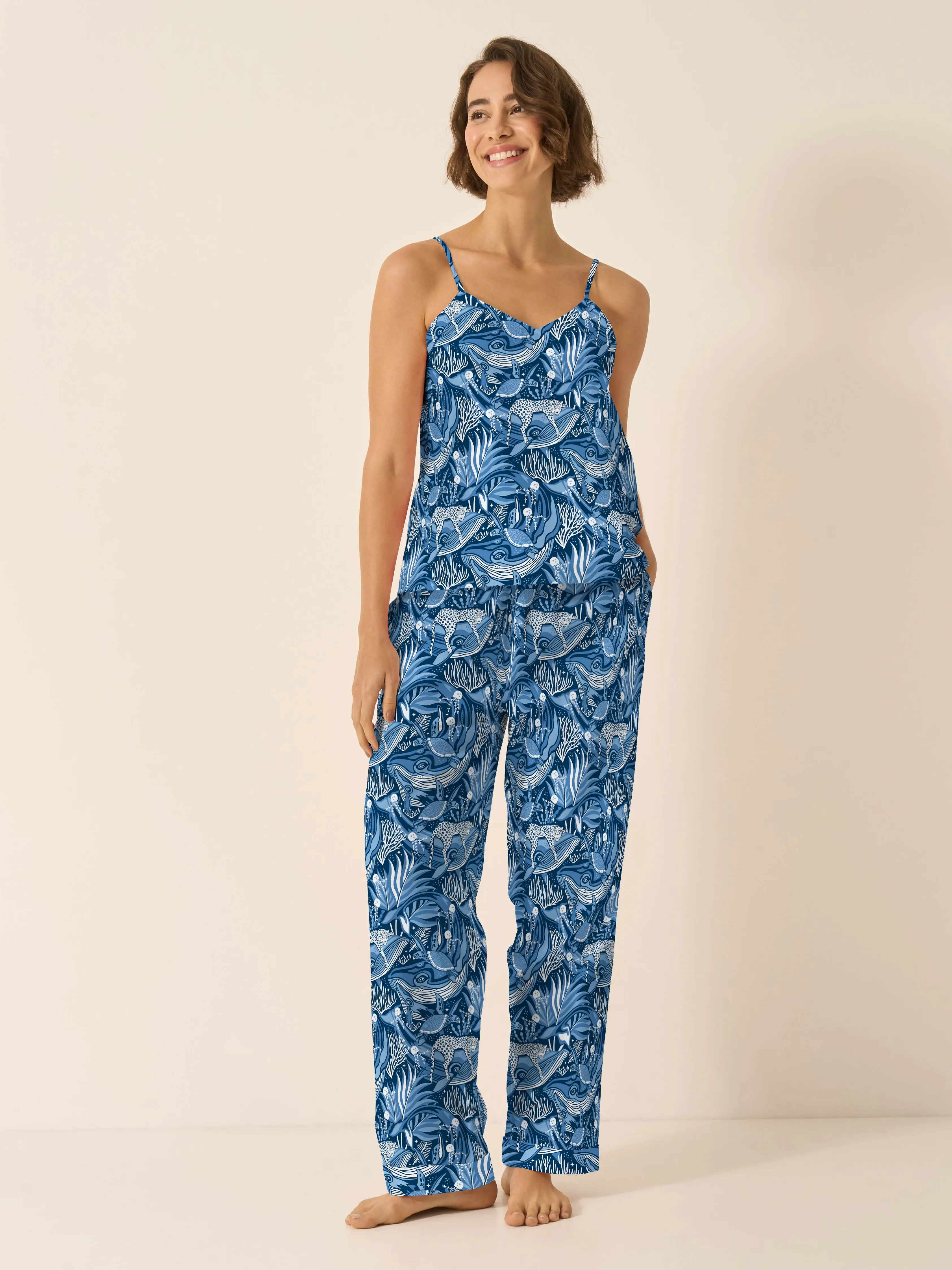 Lullaby of the Whales Women's Organic Cotton Cami Trouser Set - Image 2
