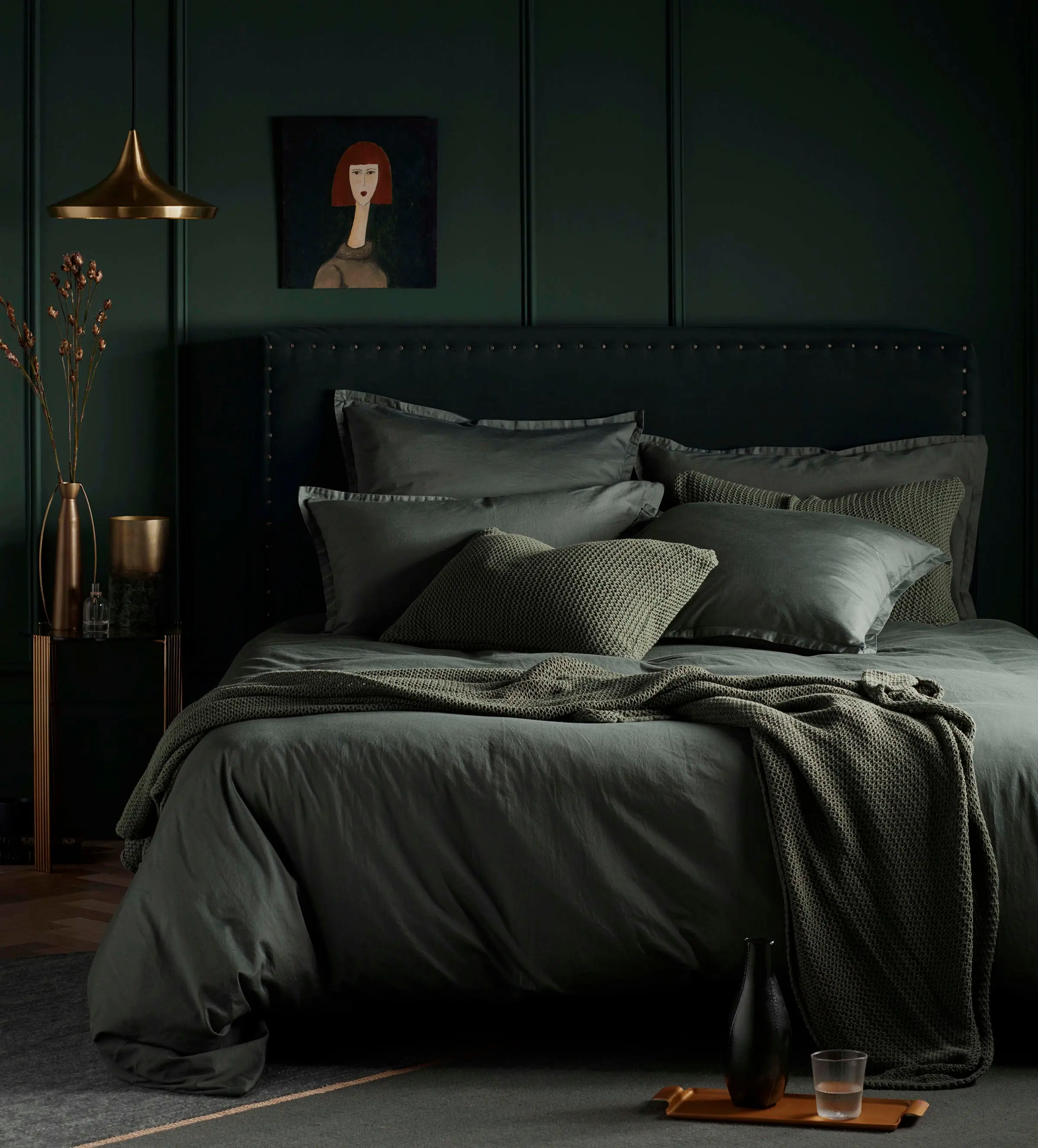 Olive Green Big Waffle 100% Cotton Cushion Cover