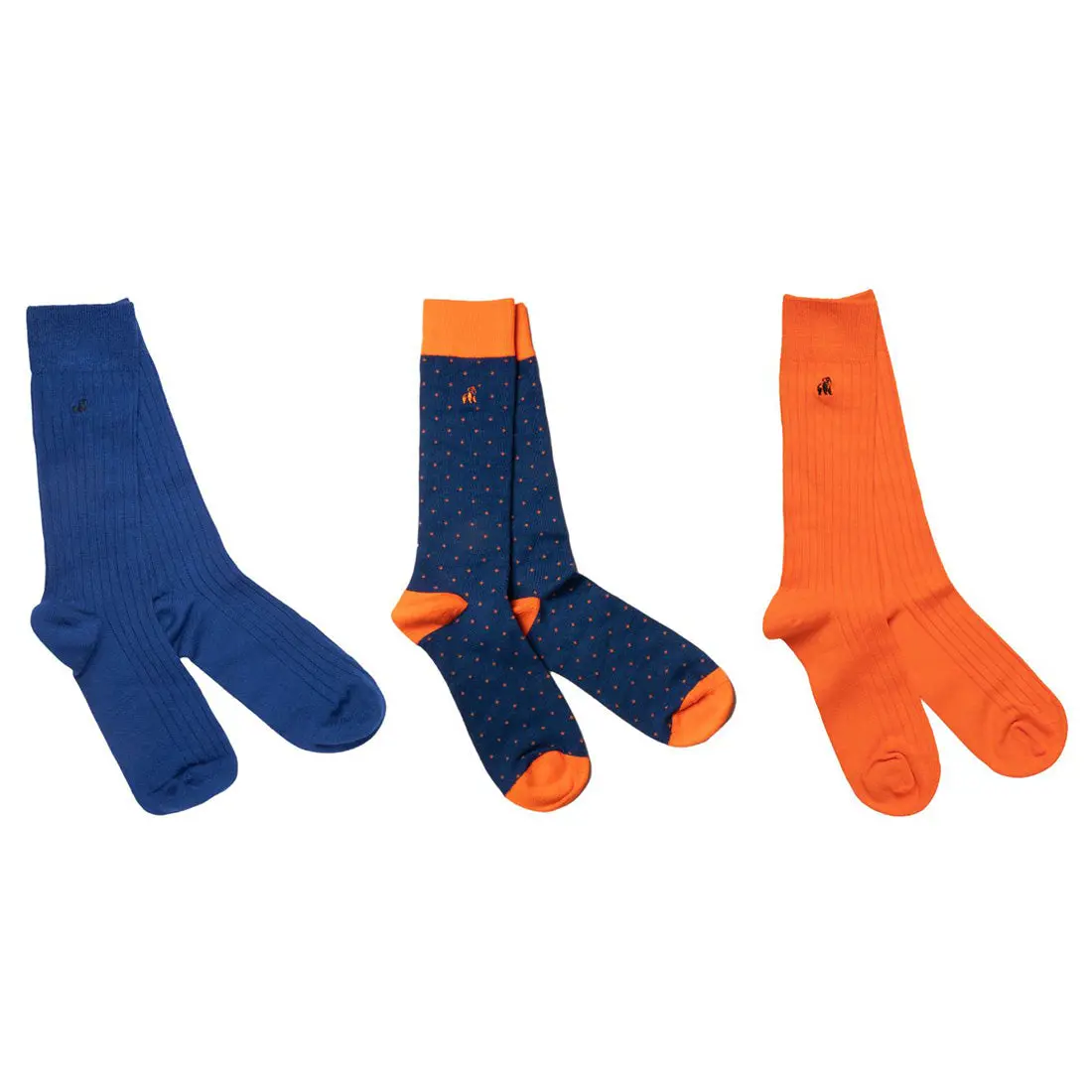 Orange and Blue Sock Box - 3 Pairs of Bamboo Socks (His) - Image 4