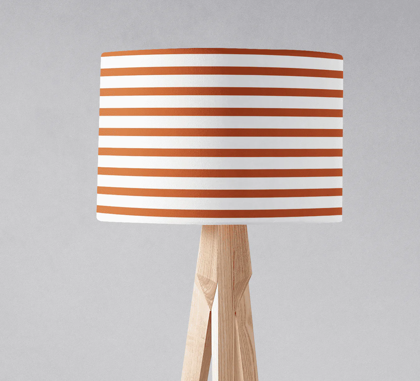 Orange and White Geometric Striped Lampshade, Ceiling or Table Lamp Shade - Image 2