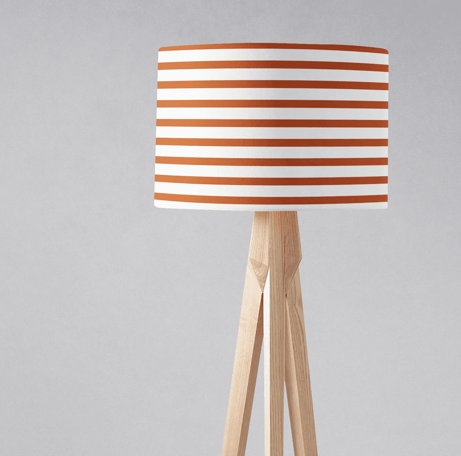 Orange and White Geometric Striped Lampshade, Ceiling or Table Lamp Shade - Image 3