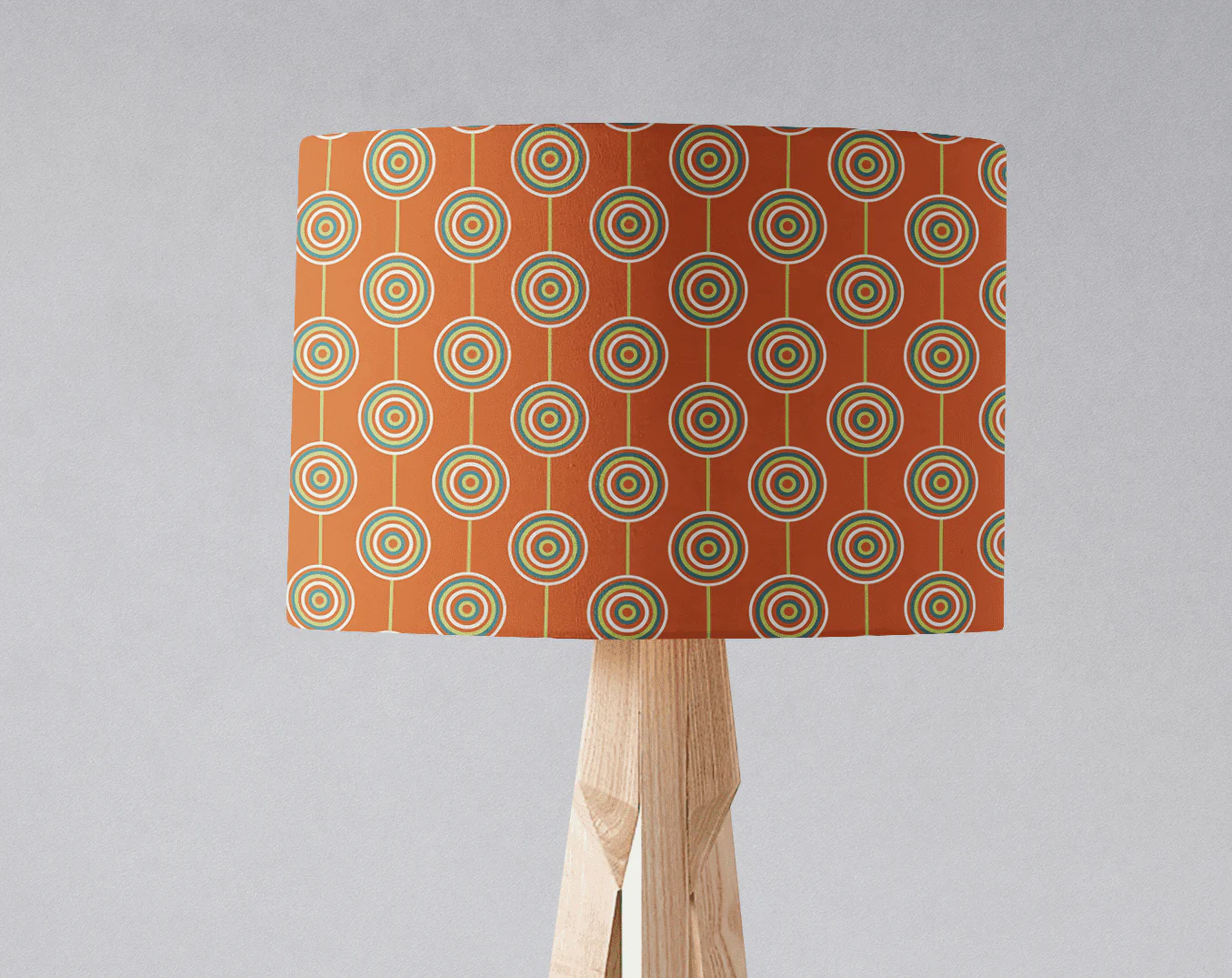 Orange Retro Circles Design Lampshade, Ceiling or Table Lamp Shade - Image 2