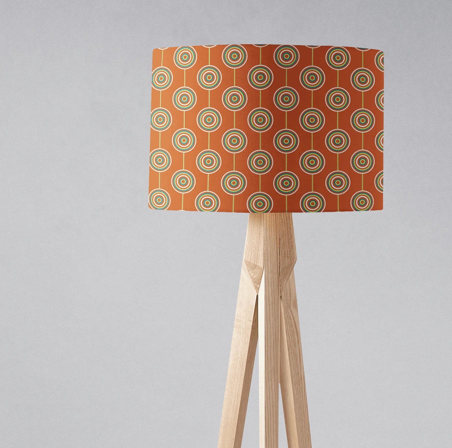 Orange Retro Circles Design Lampshade, Ceiling or Table Lamp Shade - Image 3