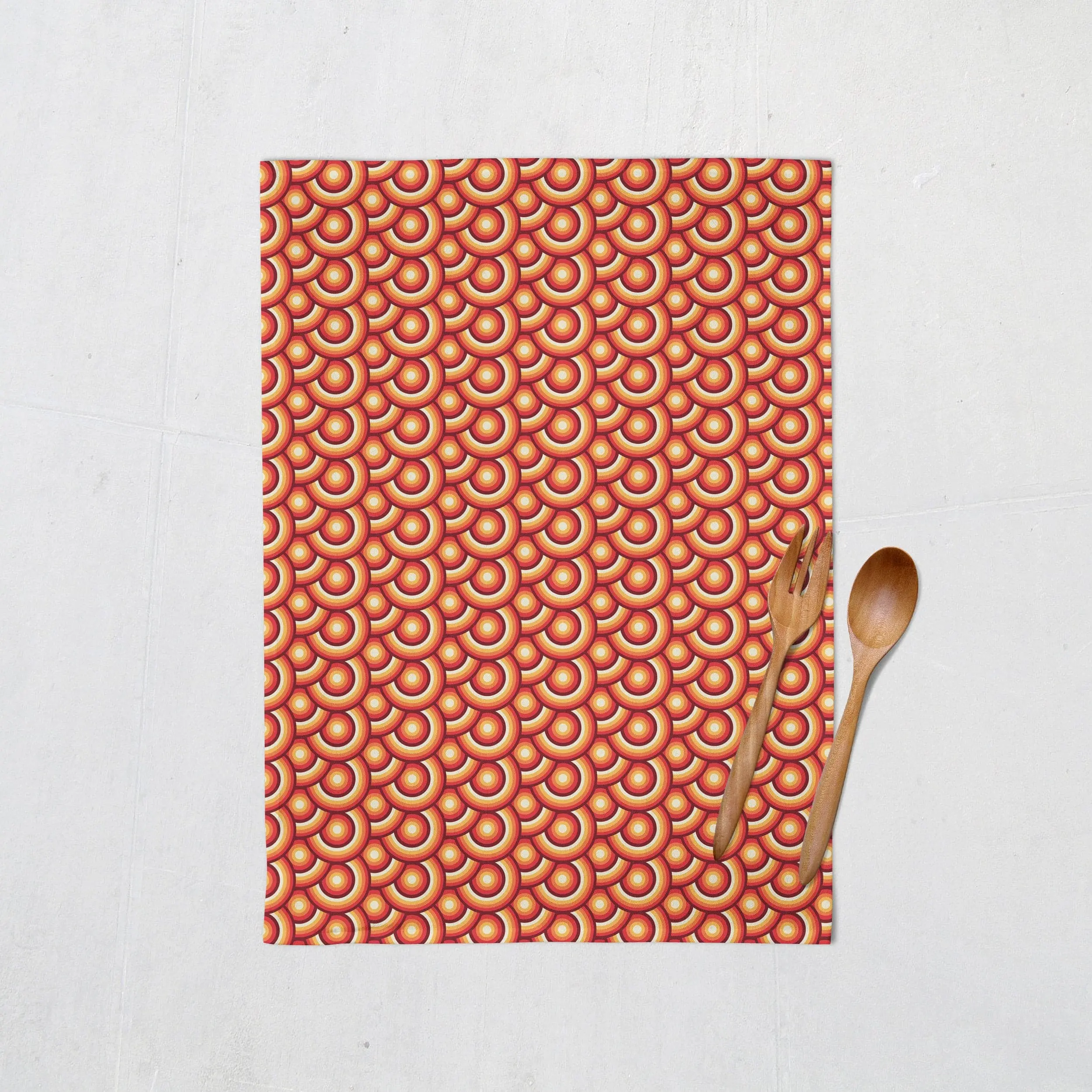 Orange Tea Towels with a 70's Retro Design, Dish Towels, Kitchen Towels - Image 6
