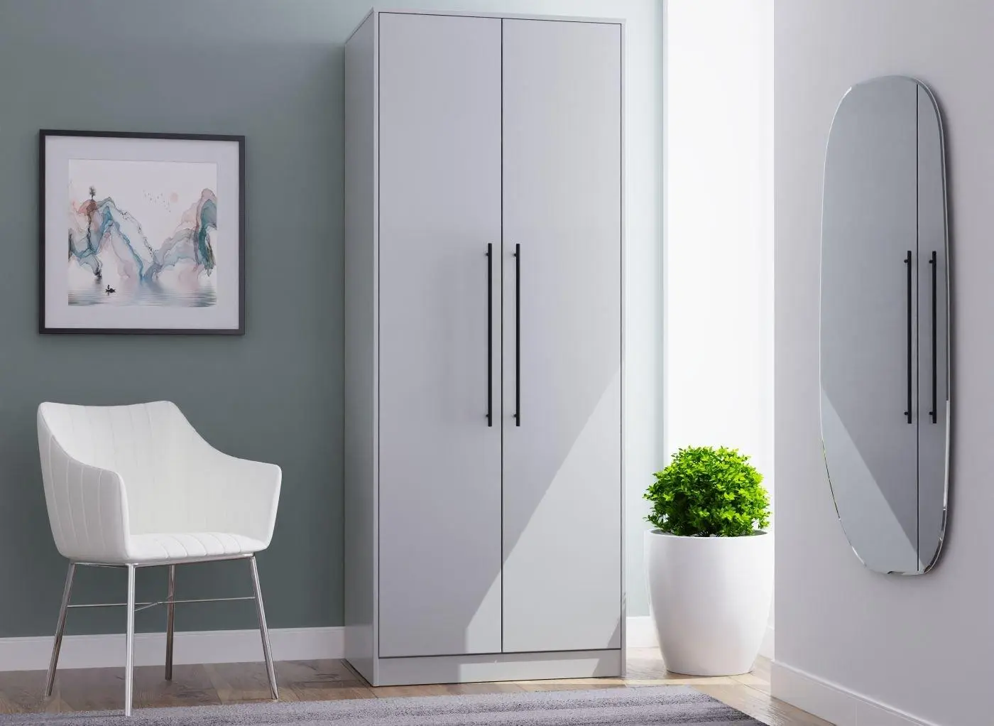 Oregon 2-Door Wardrobe - Grey