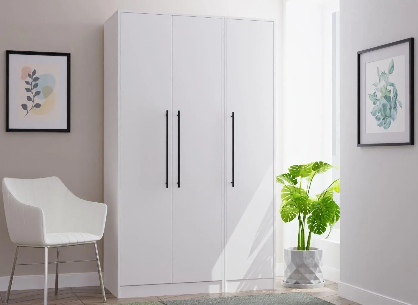 Oregon 3-Door Wardrobe - White