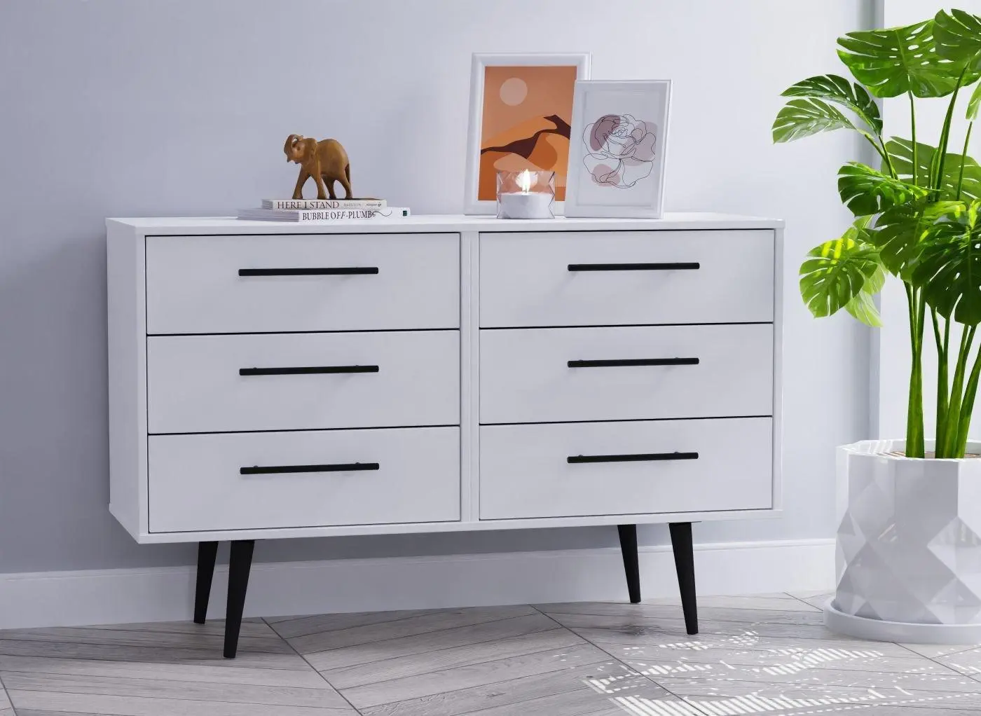 Oregon 6-Drawer Chest - White