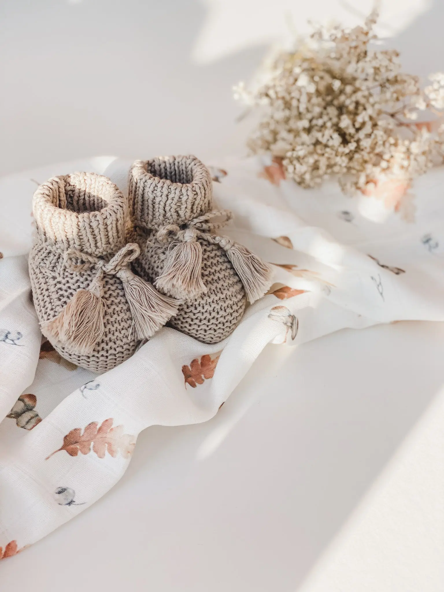 Organic Baby Bonnet & Bootie Set - Image 3