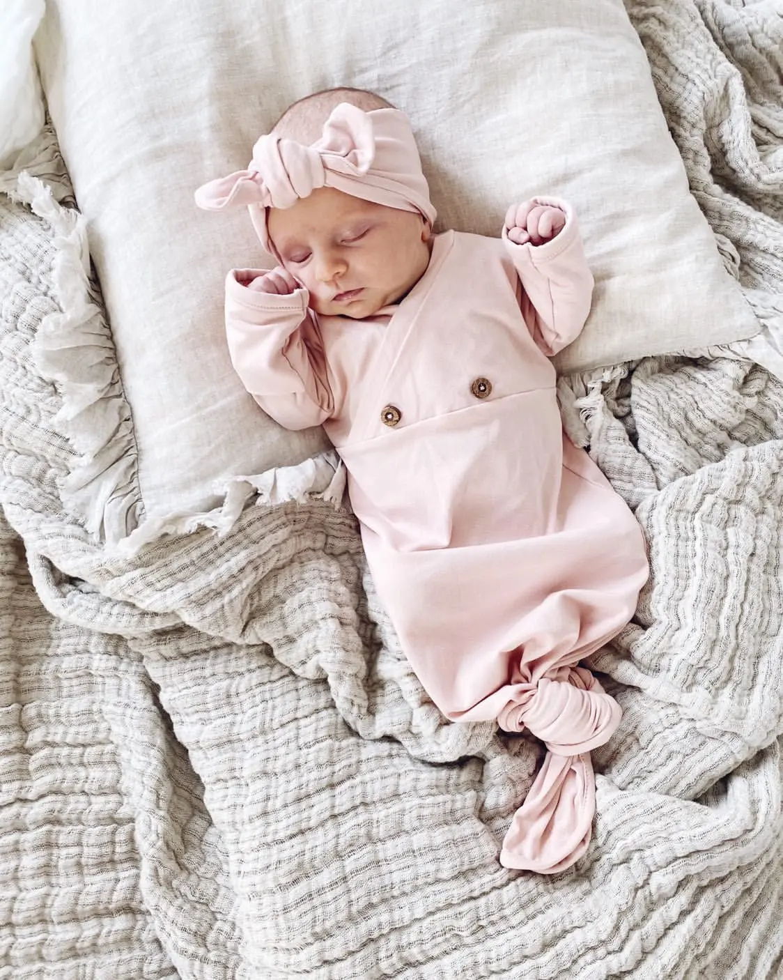 Organic Baby Knotted Gown - Image 6