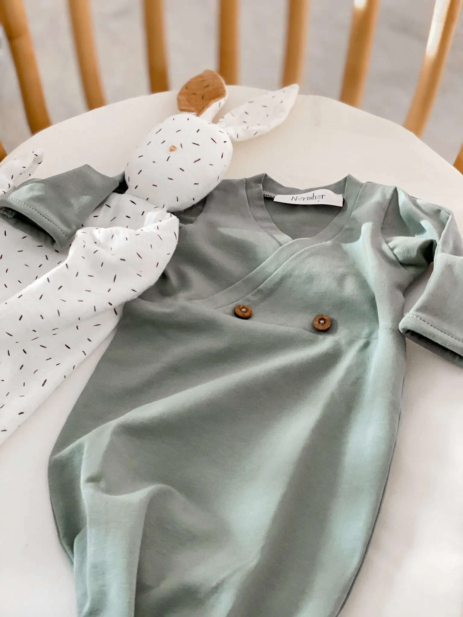 Organic Baby Knotted Gown - Image 8