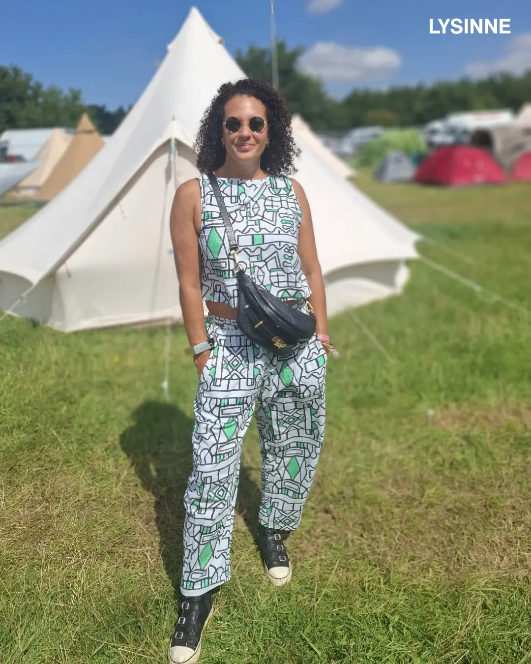 Organic Cotton and Linen Balloon Trousers in Circuit Garden - Image 12