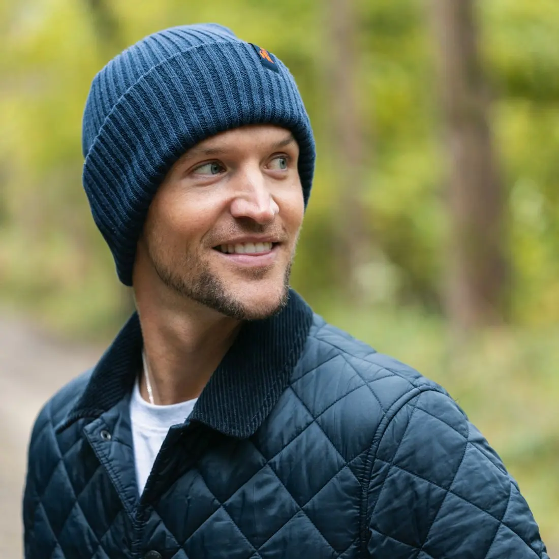 Organic Cotton Beanie - Navy - Image 3