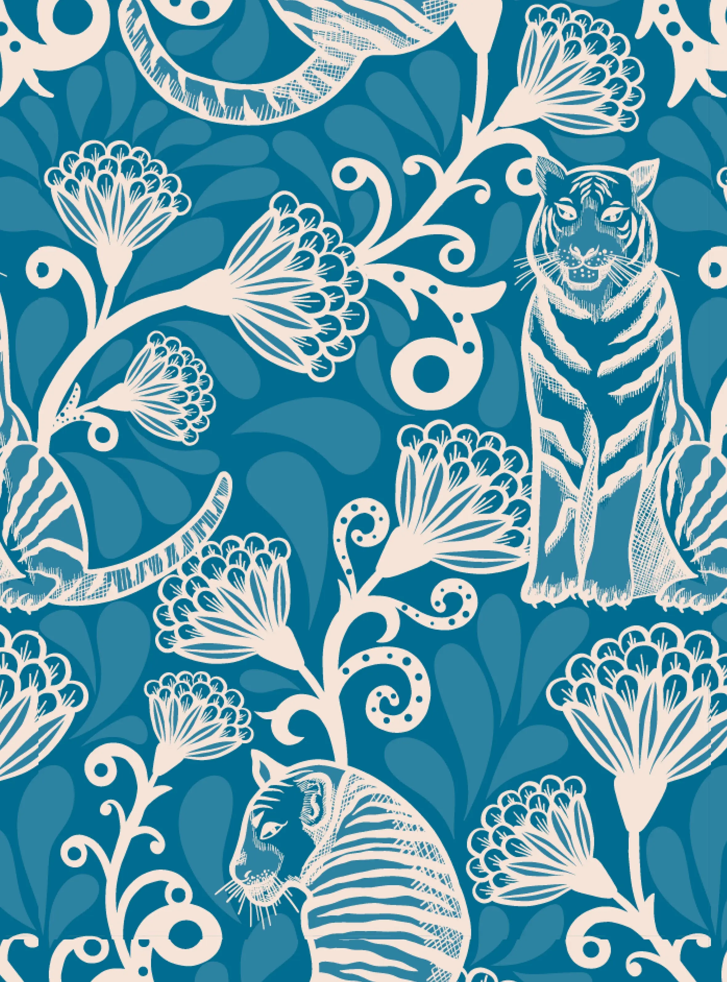 Tiger & Florals Women's Organic Cotton Nightshirt - Image 3