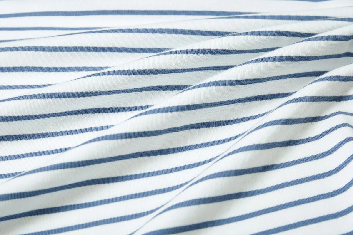Organic Cotton Striped Boat Neck Top: Womens - Image 6