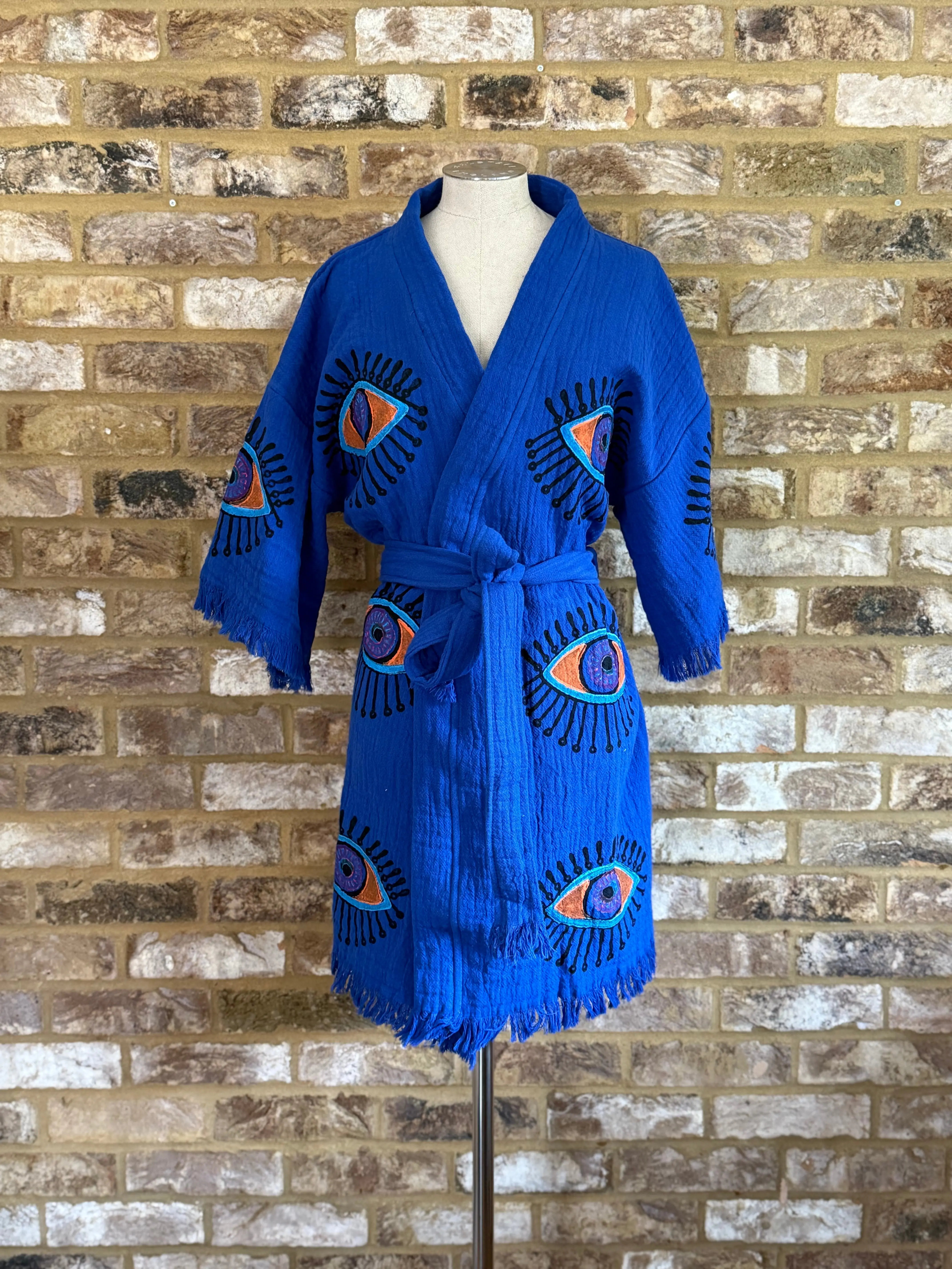 Organic Kimono in Blue: Short - Image 3